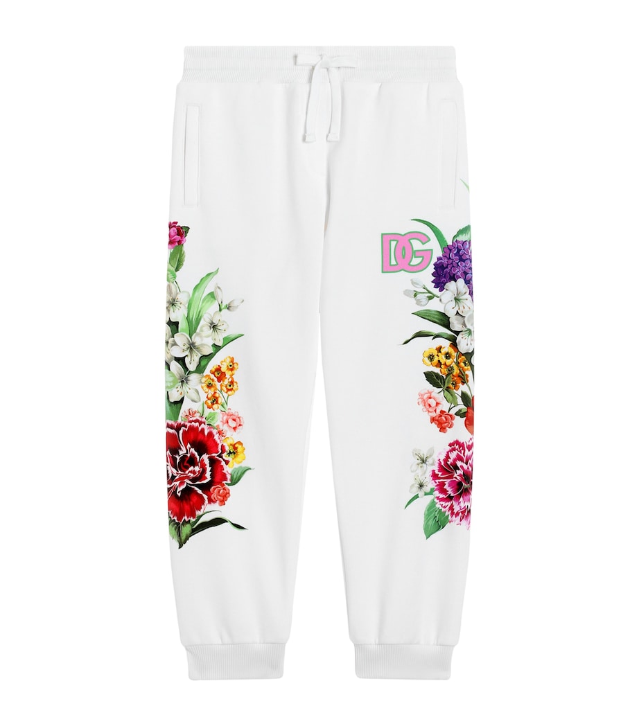 Cotton Fleece Floral Sweatpants (8-12+ Years) HA5KU-MIX FIORI Image 1