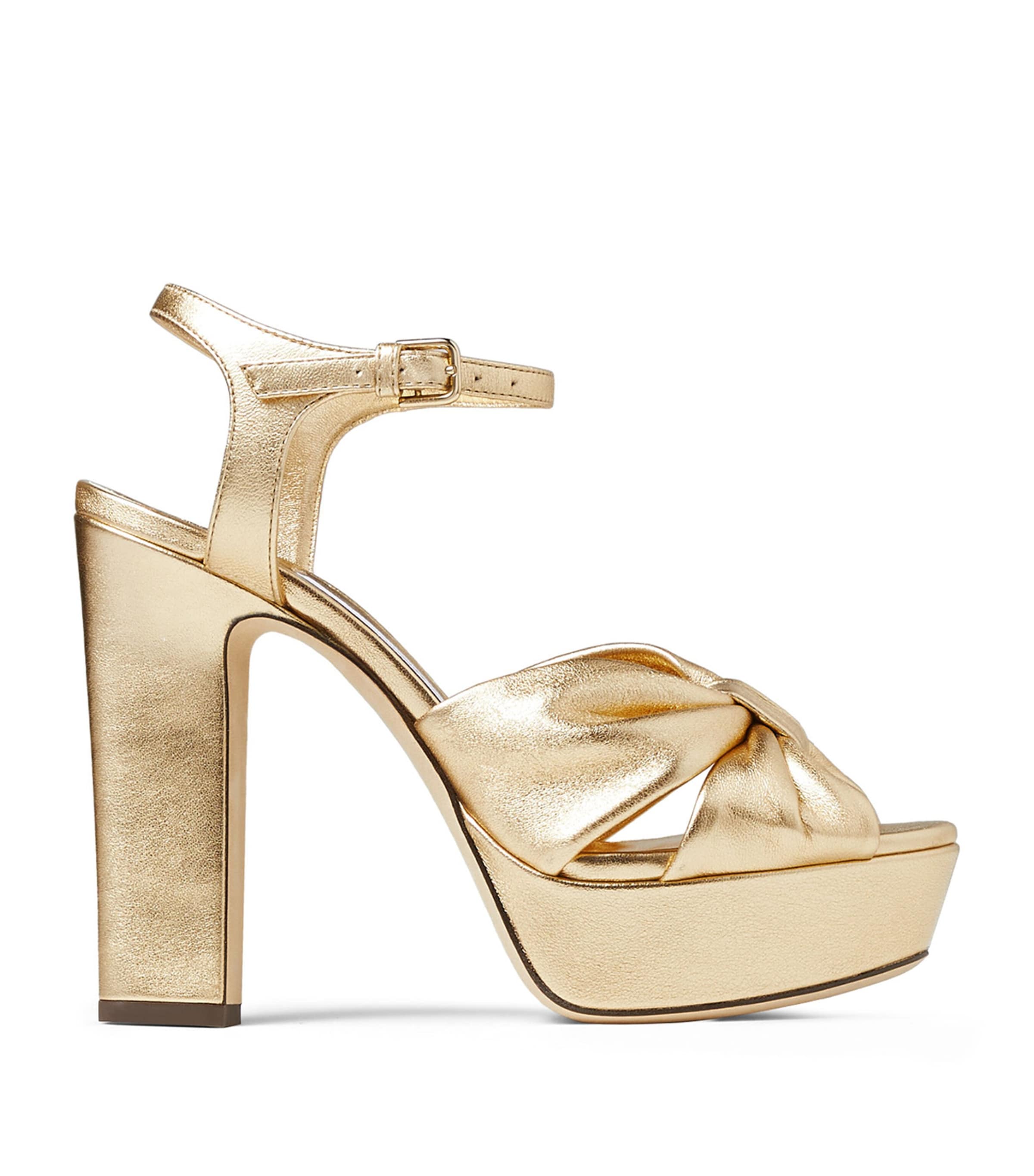 Shop Jimmy Choo Heloise 120 Platform Sandals In Gold
