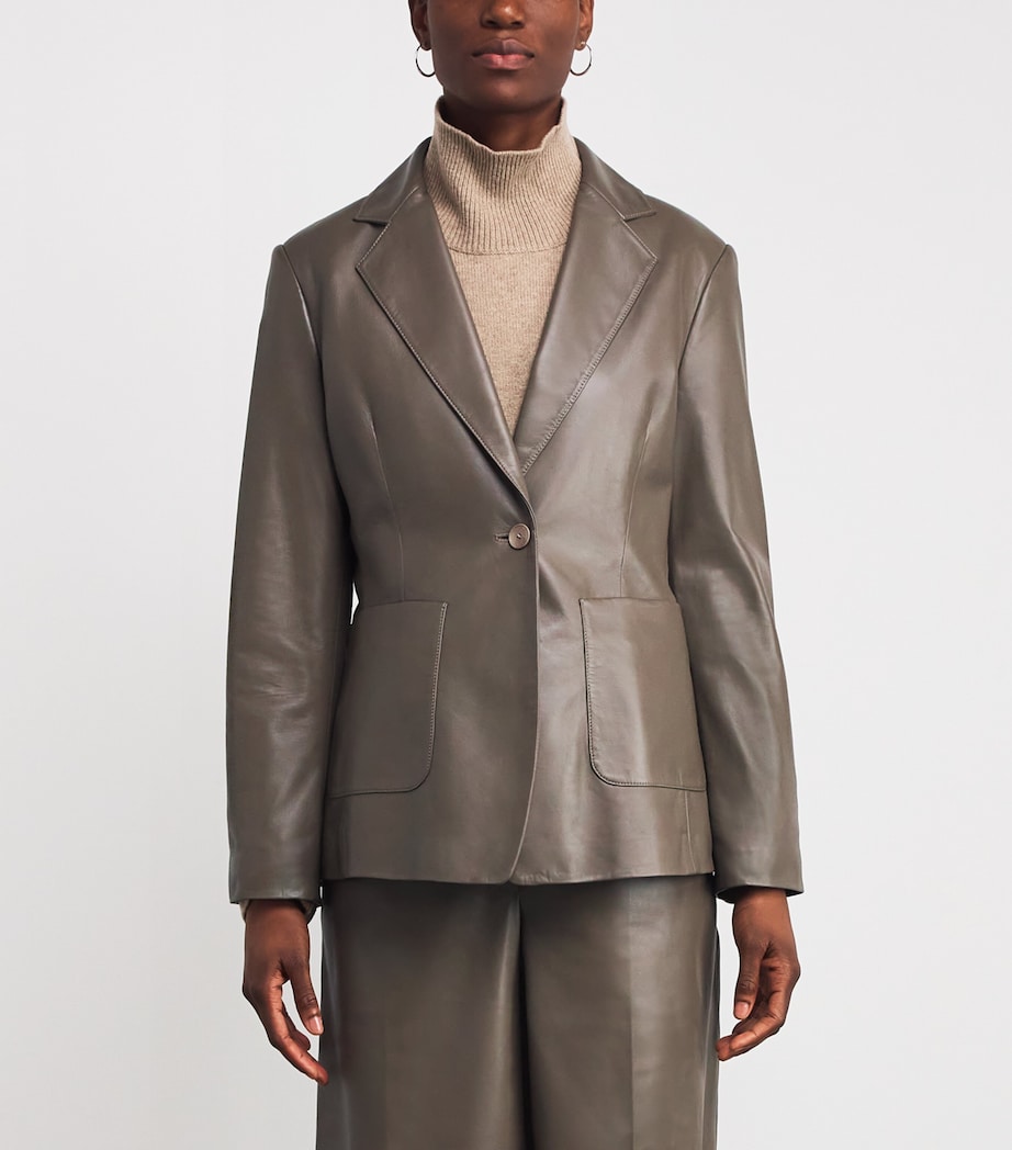 Leather Glenview Blazer MUSHROOM Image 3