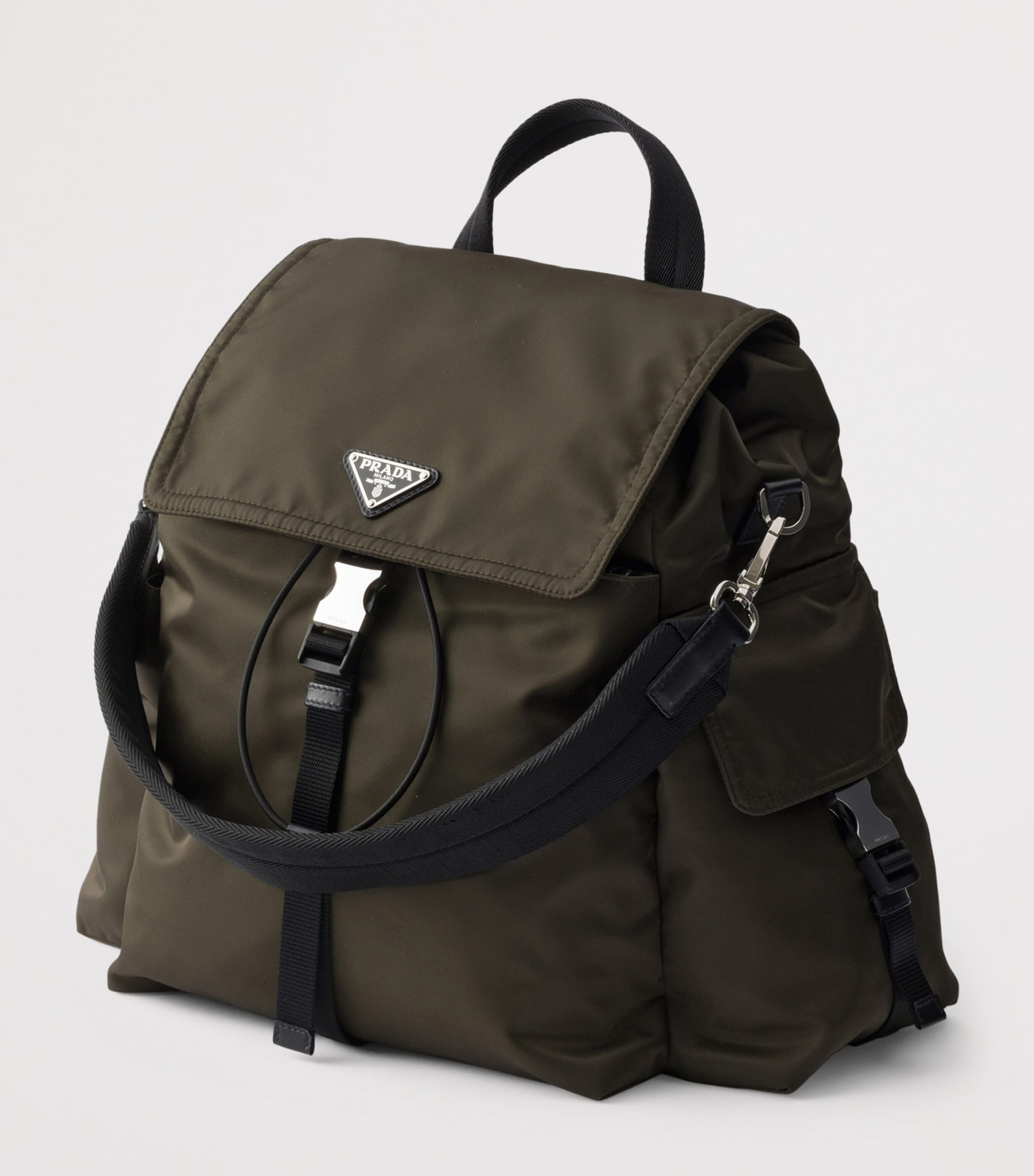 Prada Re-Nylon and Leather Explore Backpack Green Image 2