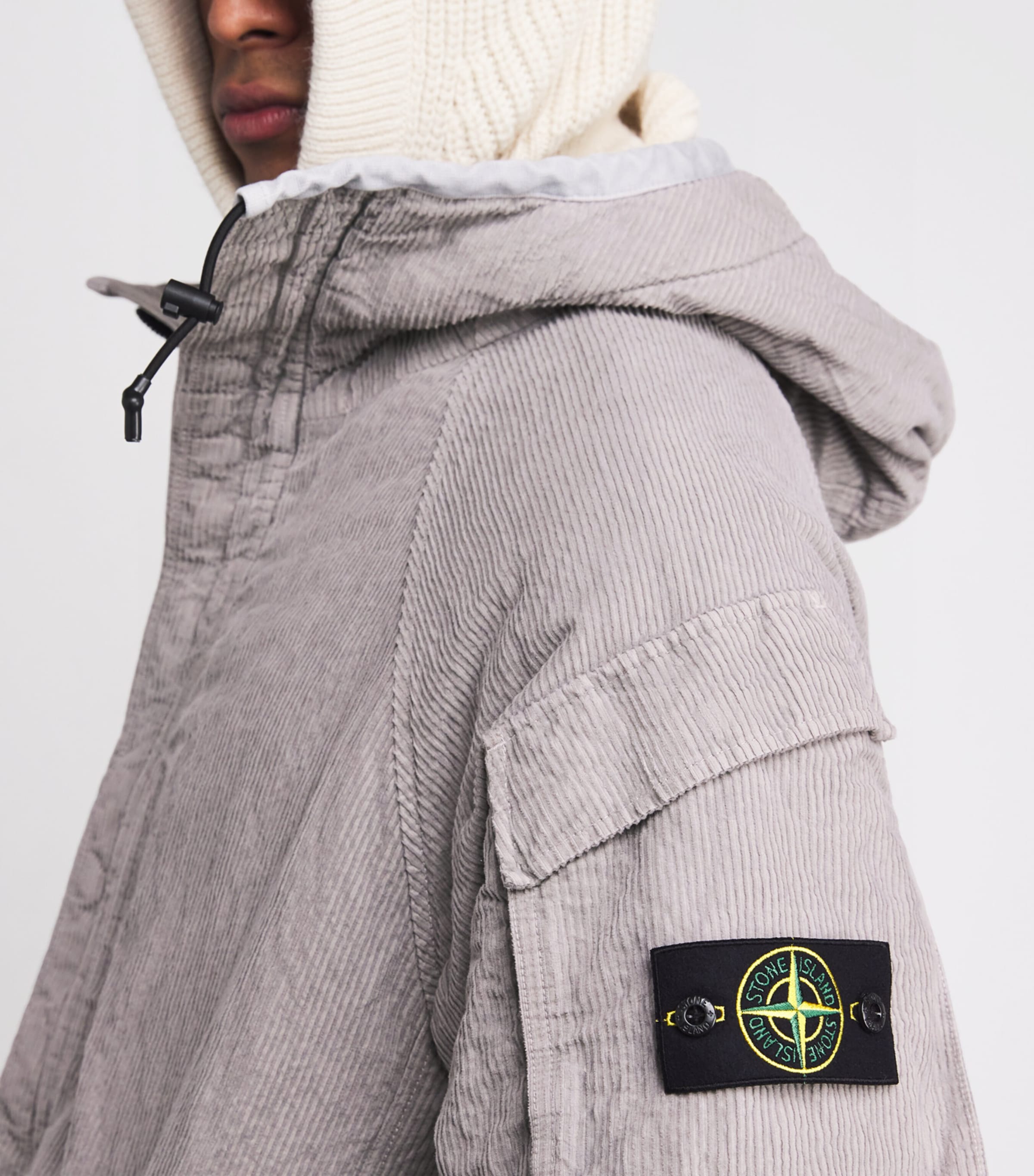 Stone Island Grey Cotton-Blend Corduroy Anti-Drop Field Jacket
