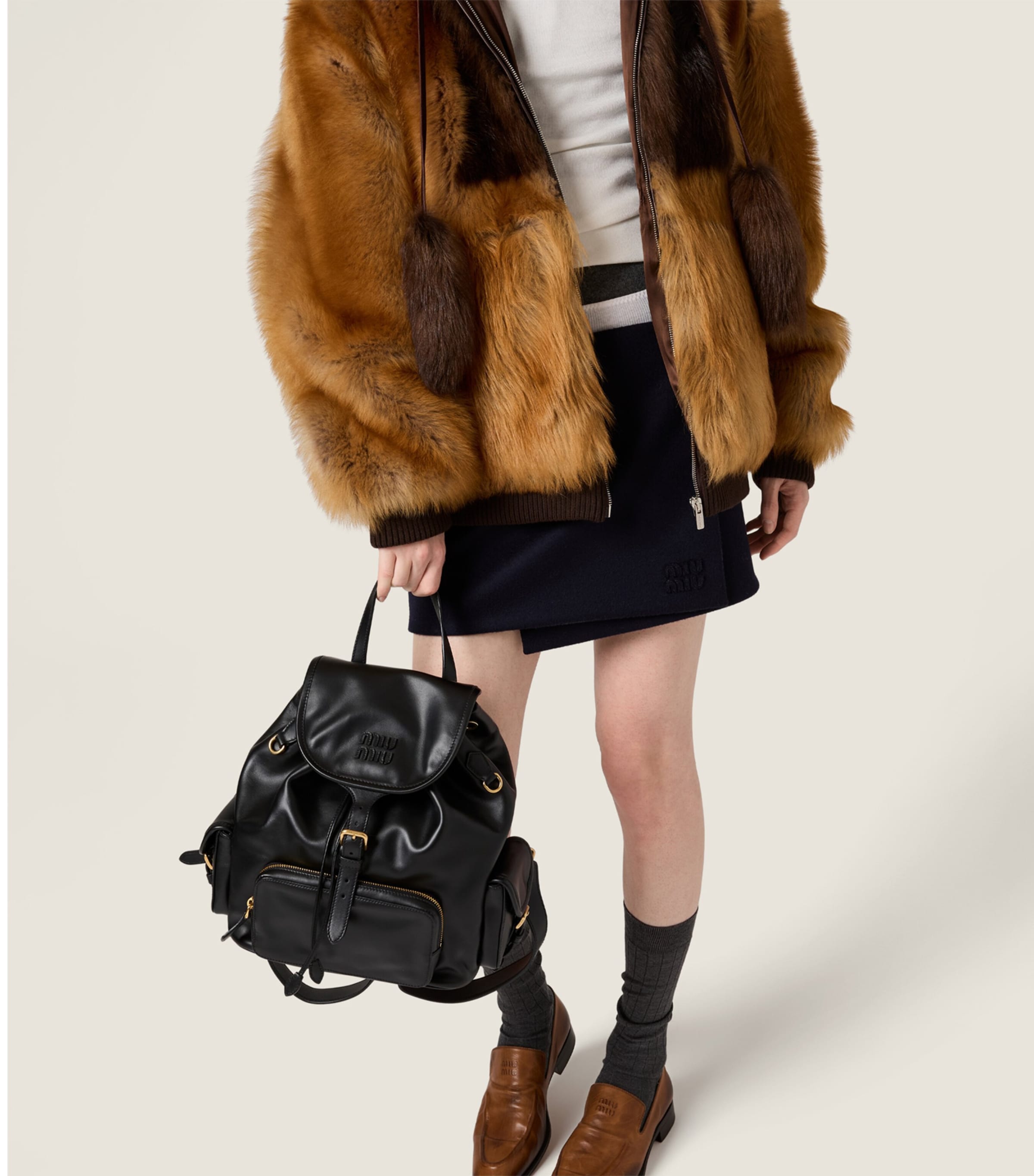 Miu Miu Womens Shearling Blouson Jacket Image 5