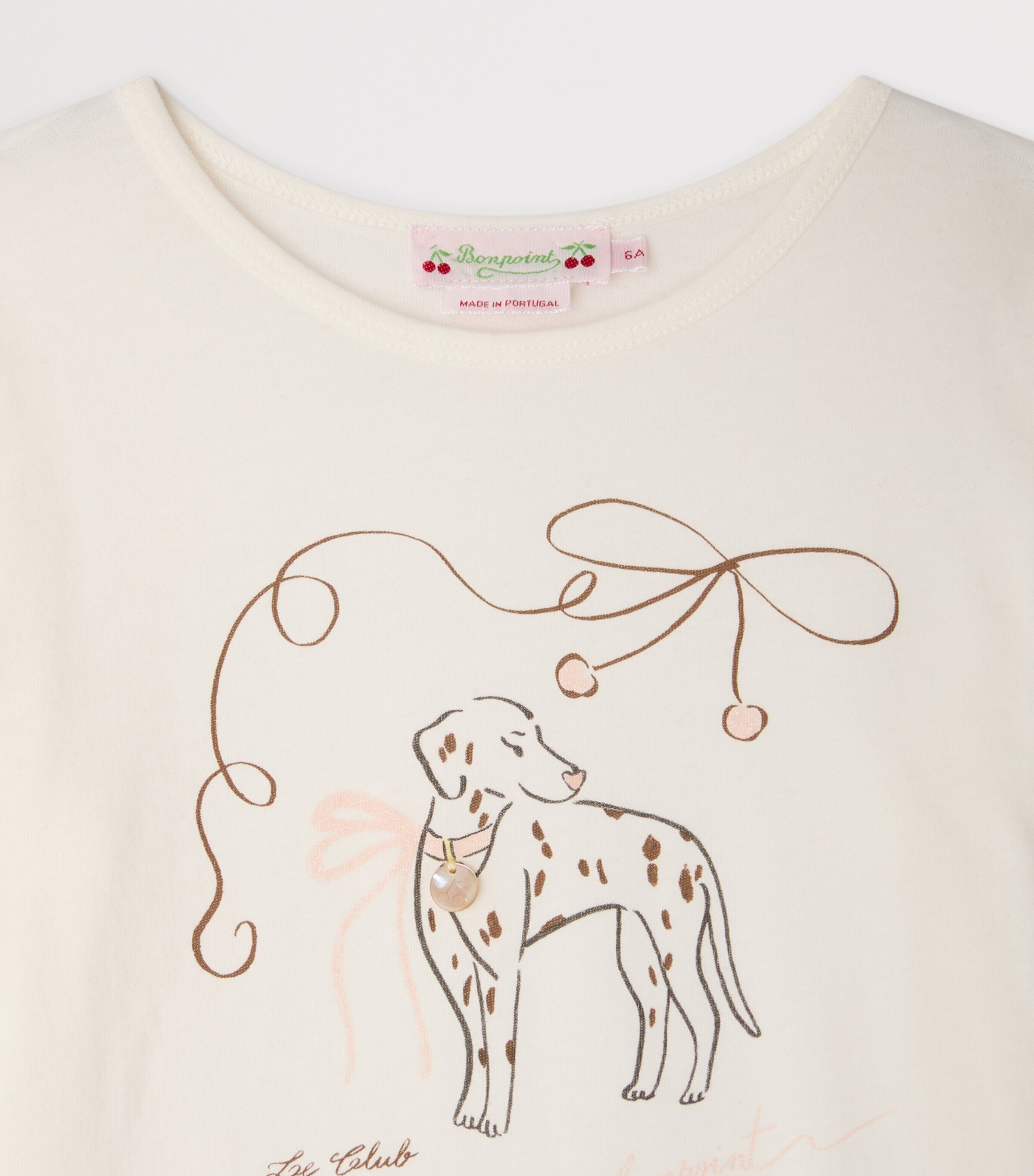 Bonpoint Cotton Printed Long-Sleeve T-Shirt (4 Years) Upb Blanc Lait Image 3