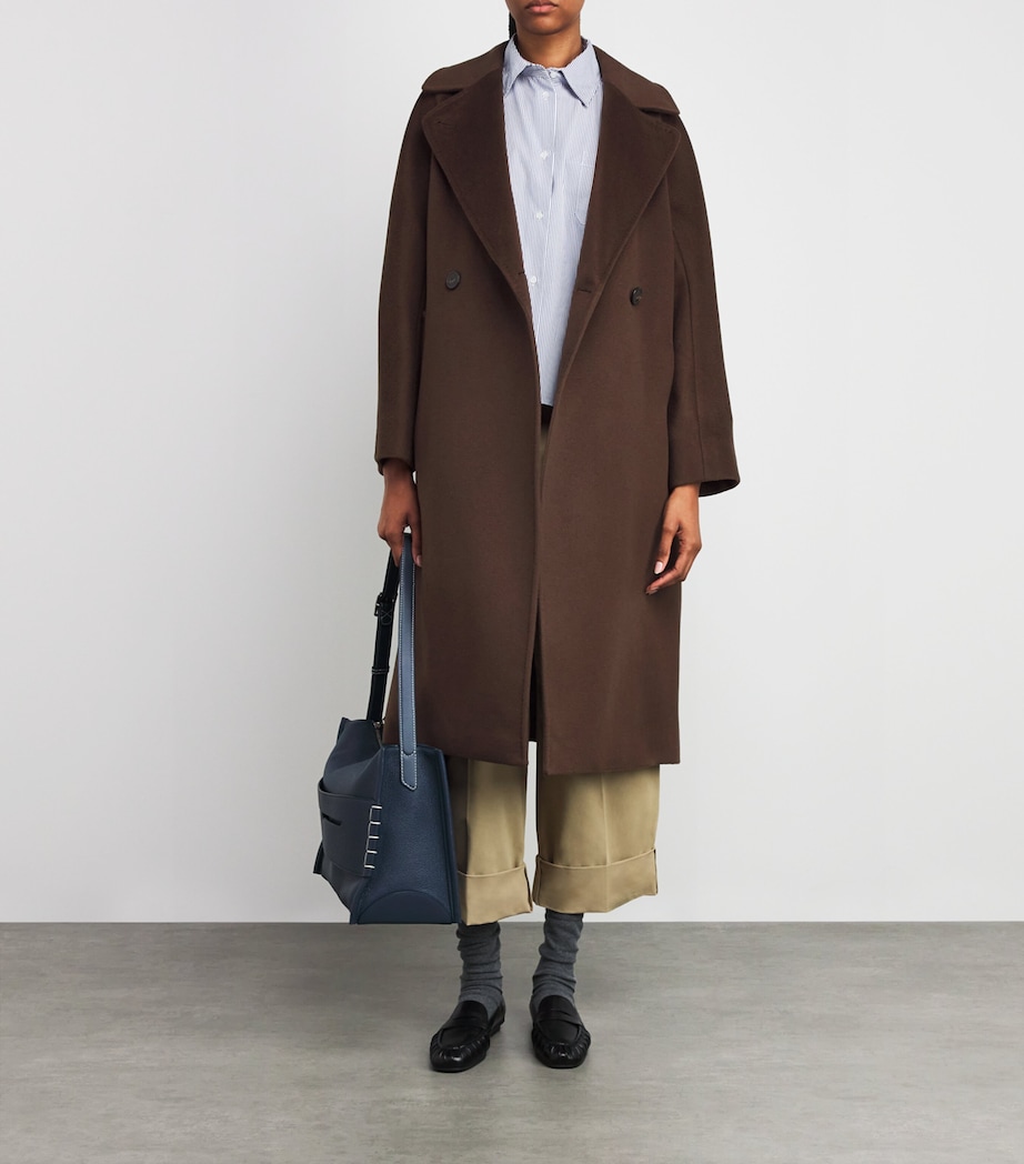 Virign Wool Double-Breasted Coat CHOCOLATE Image 2