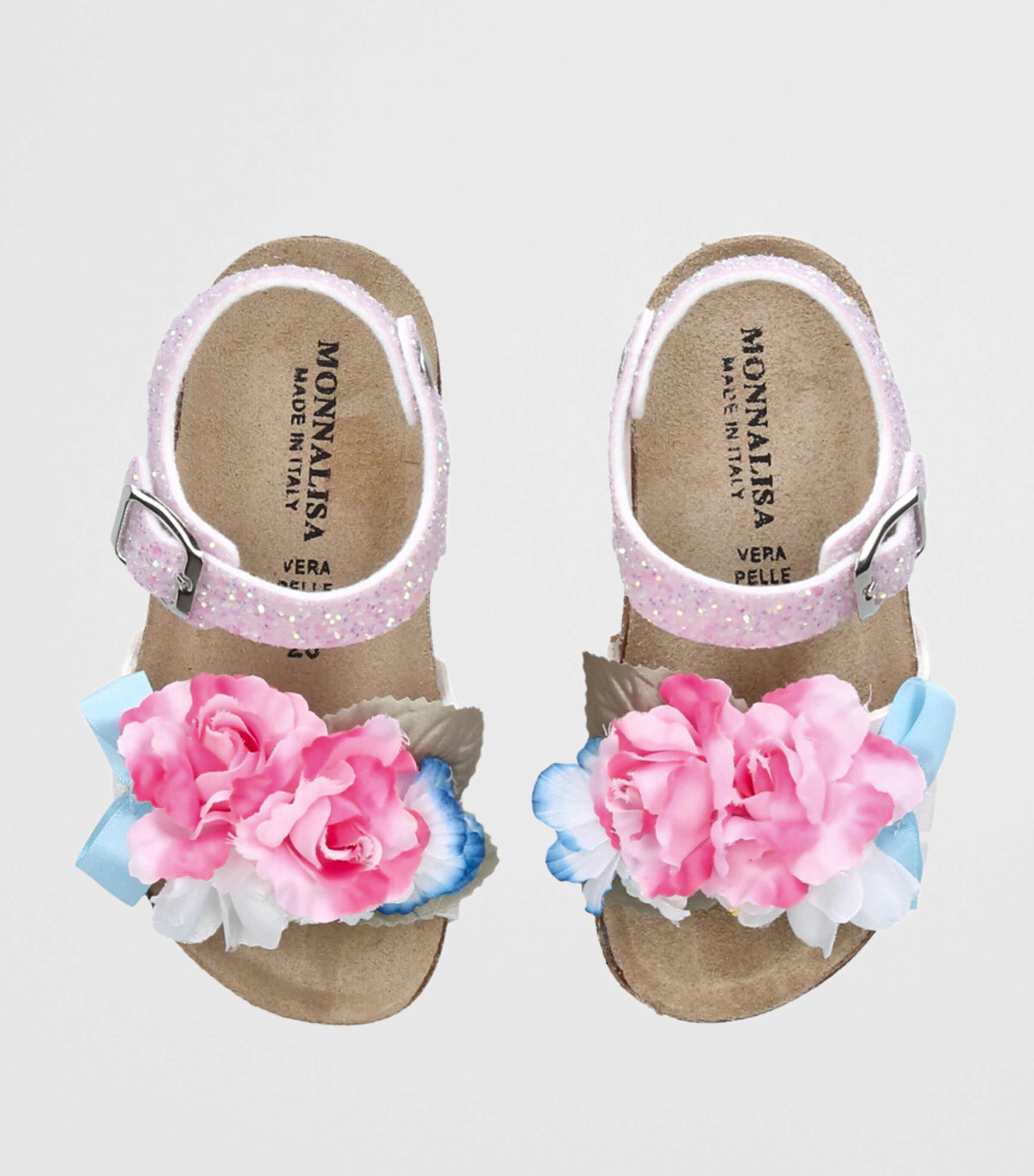 Floral-Appliqué Sandals PINK COMB Image 4