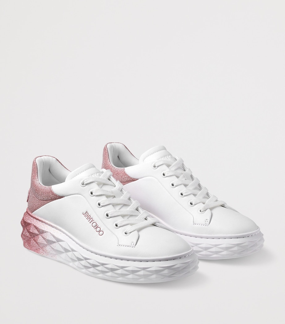 Diamond Maxi Leather Sneakers V WHITE/ROSE Image 2