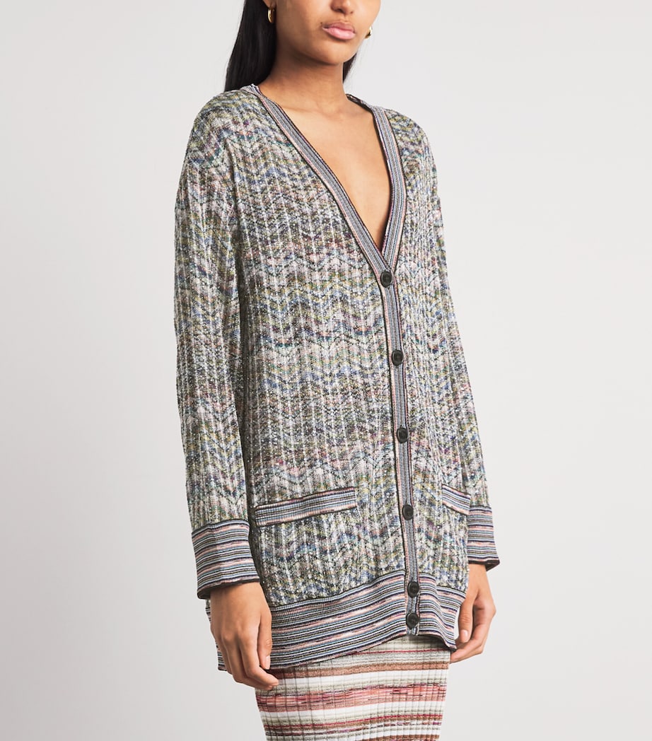 Missoni Womens Zigzag Sequinned Cardigan Smspw Light Multiclr Image 4