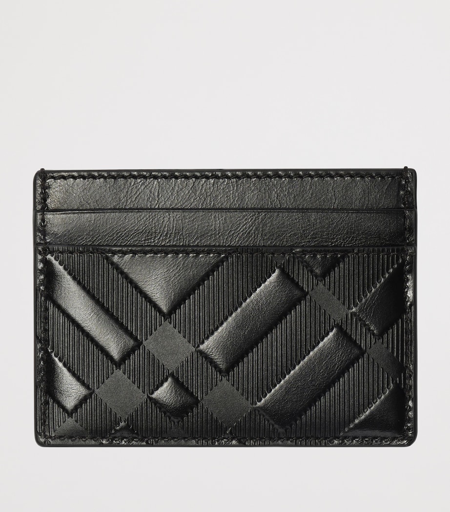 Burberry Embossed Check Card Holder Black Image 2