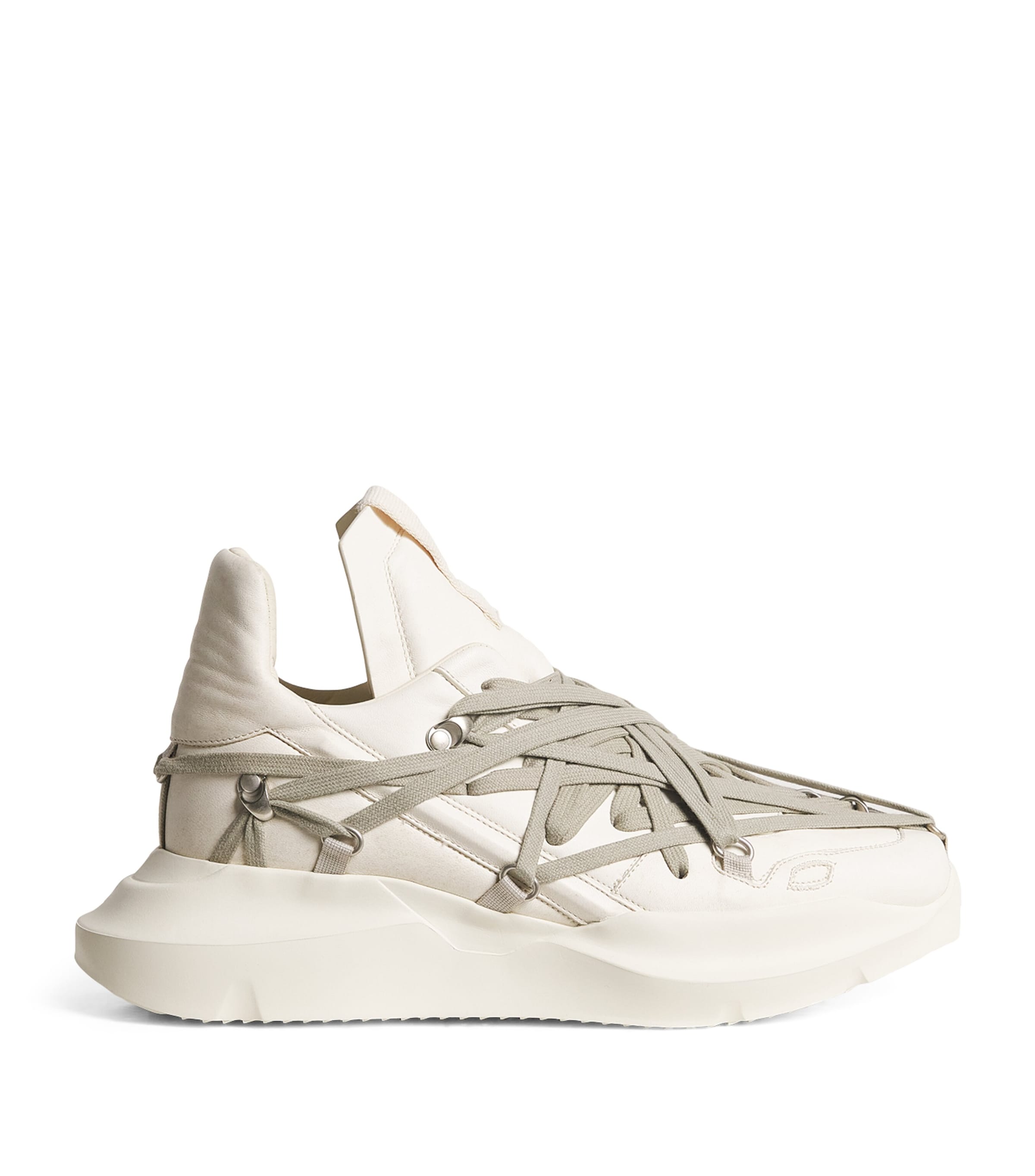 Rick Owens Leather Geth Low-top Sneakers In White