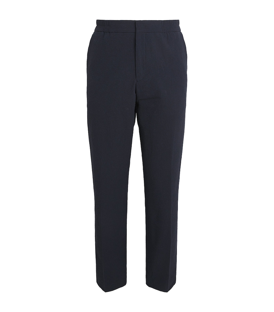 Paul Smith Mens Cotton-Blend Seersucker Trousers Image 1
