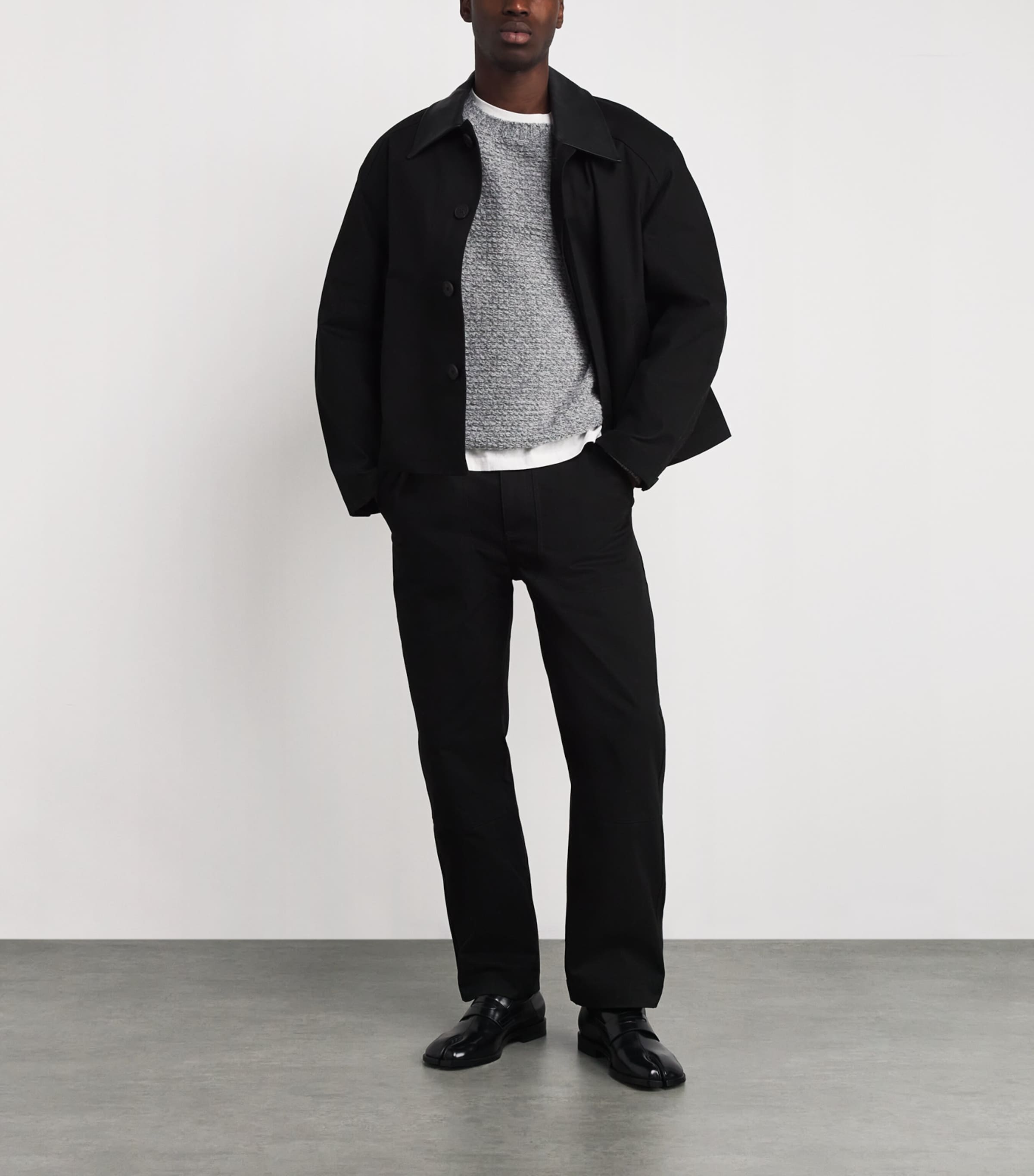 x Aaron Levine Wool-Blend Camden Sweater GREY MARL Image 2