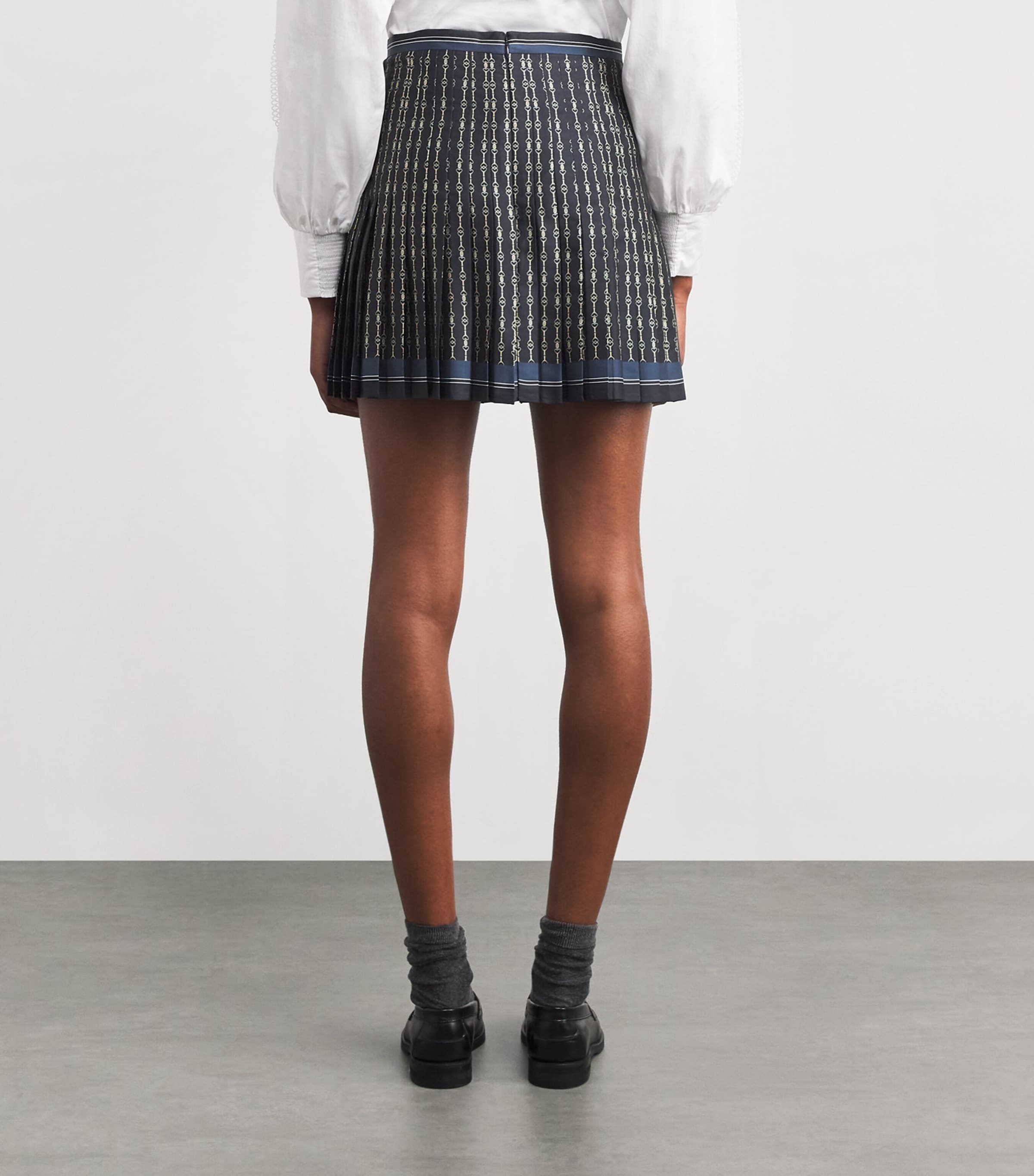 Pleated Printed Mini Skirt DARK PRINT Image 4