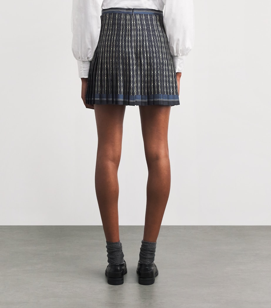 Pleated Printed Mini Skirt DARK PRINT Image 4
