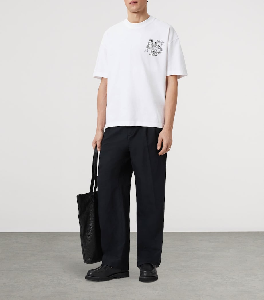 AllSaints Mens Organic Cotton Mixtape T-Shirt Optic White Image 6