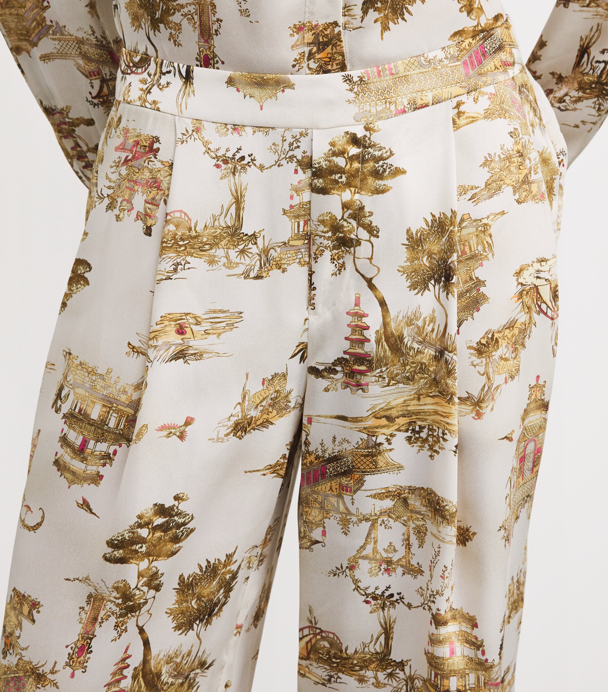 Pleated Tavia Wide-Leg Trousers EMCS ECR MLTI CHNSRI Image 6