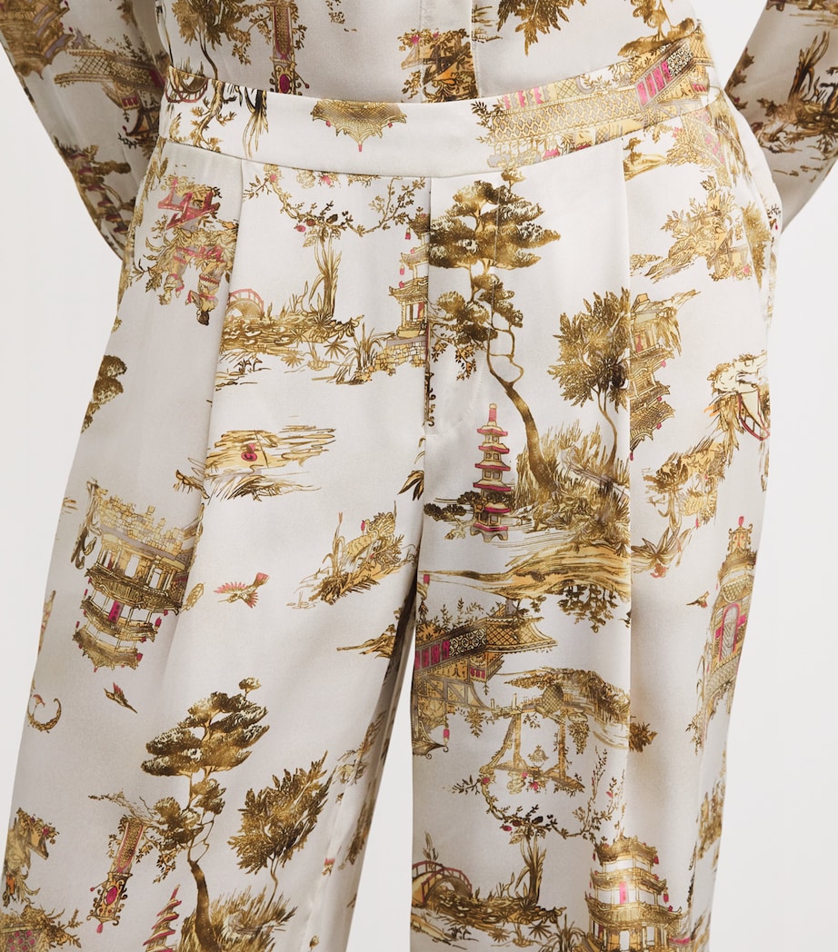 Pleated Tavia Wide-Leg Trousers EMCS ECR MLTI CHNSRI Image 6