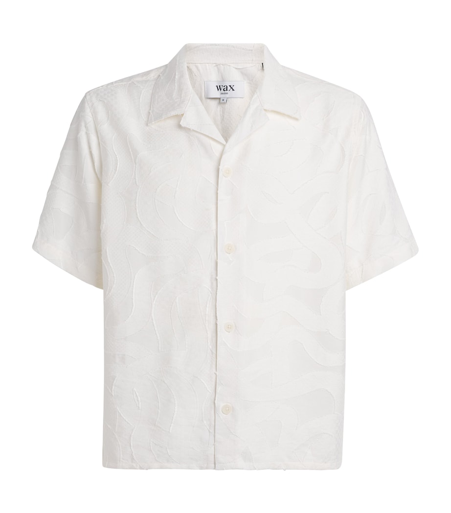 Wax London Mens Jacquard Curzon Shirt Ecru Image 1