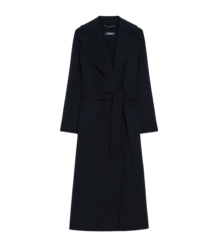 Max Mara Womens Virgin Wool Poldo Wrap Coat Midnightblue Image 1