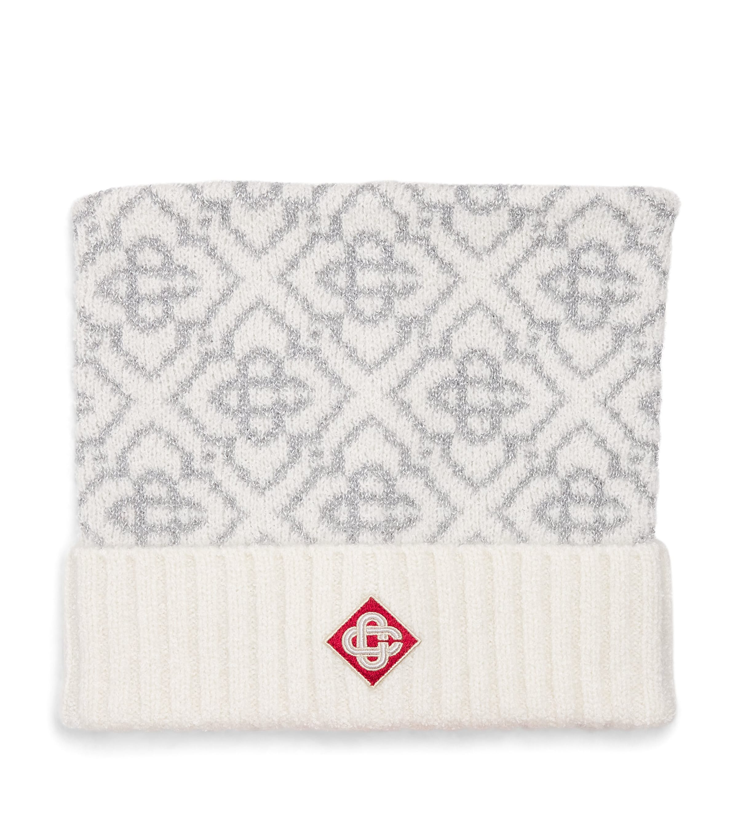 Mohair-Blend Ski Monogram Beanie WHITE Image 1
