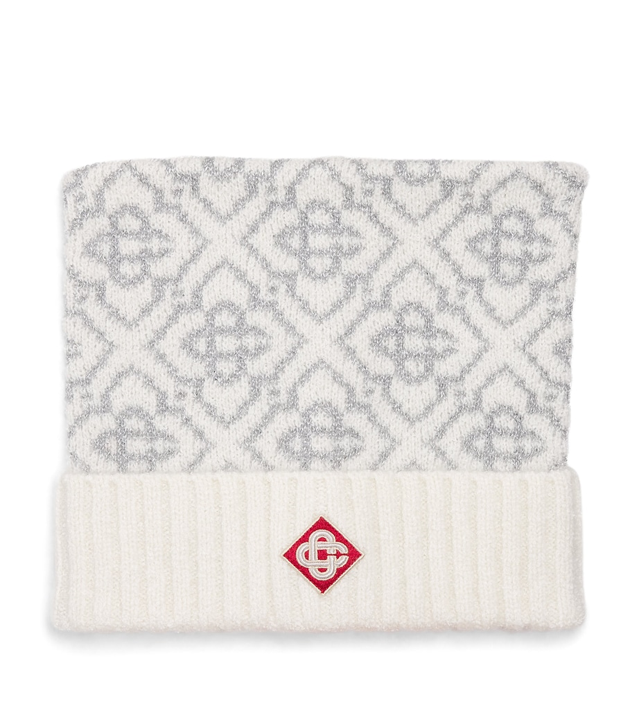 Mohair-Blend Ski Monogram Beanie WHITE Image 1
