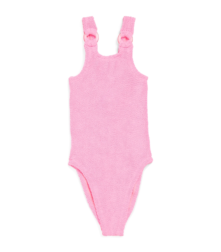 Crinkled Domino Swimsuit (7-12 Years) BUBBLEGUM Image 1