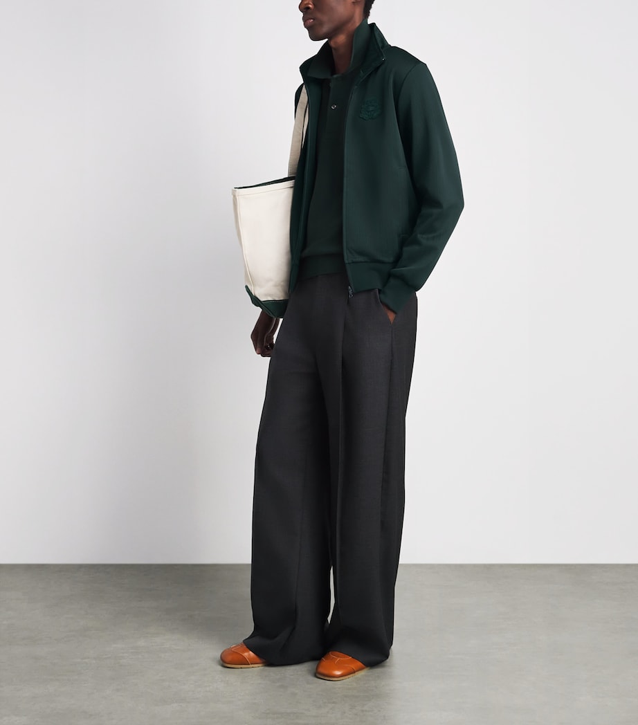 Lacoste Mens Crest Zip-Up Sweatshirt Qjp Varech Fonce Image 2