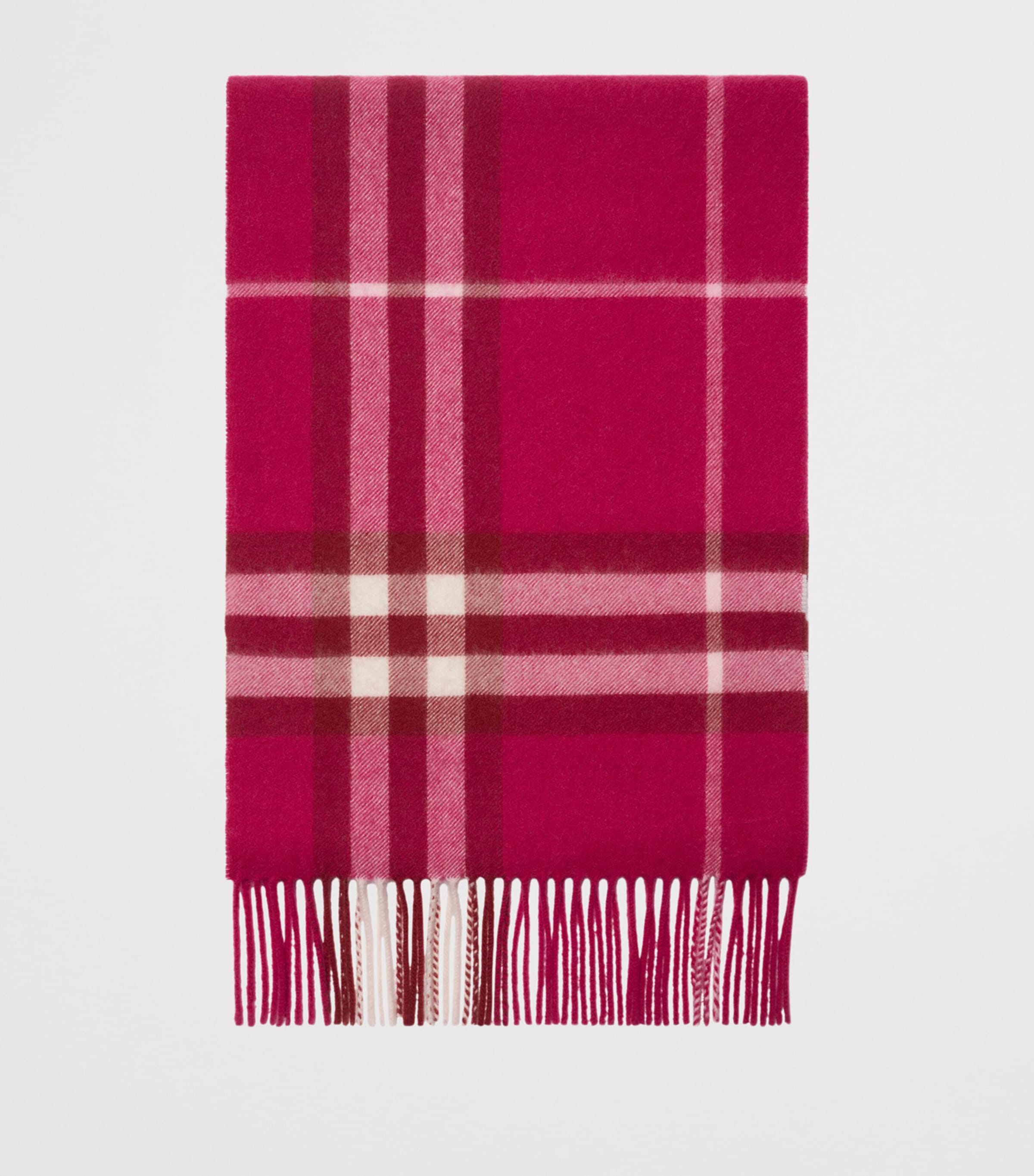 Cashmere Check Scarf JAM PINK Image 2