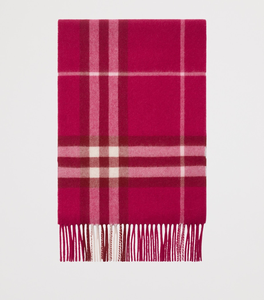 Cashmere Check Scarf JAM PINK Image 2