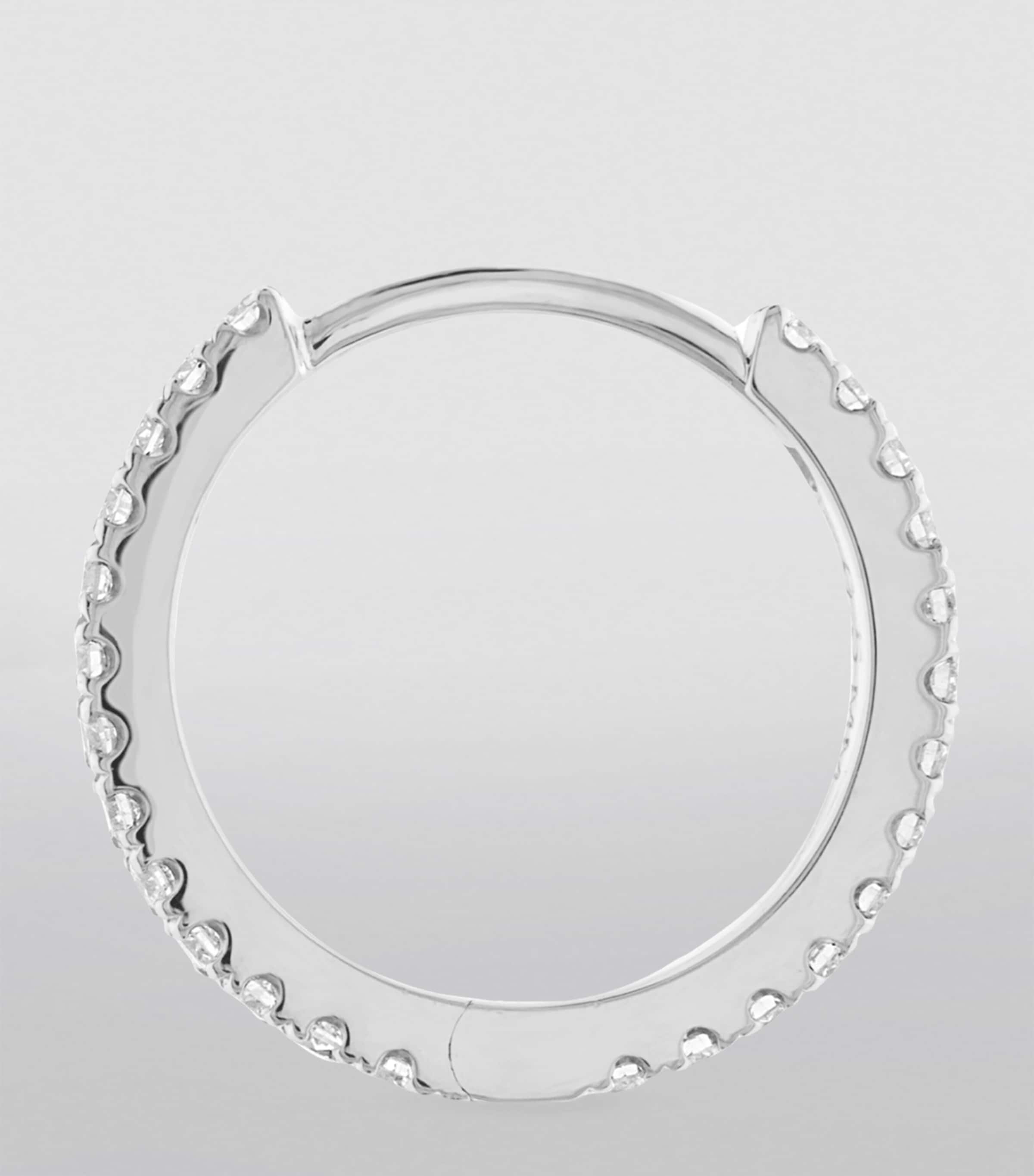 Diamond Eternity Single Hoop Earring (9.5mm) WHITE GOLD Image 3