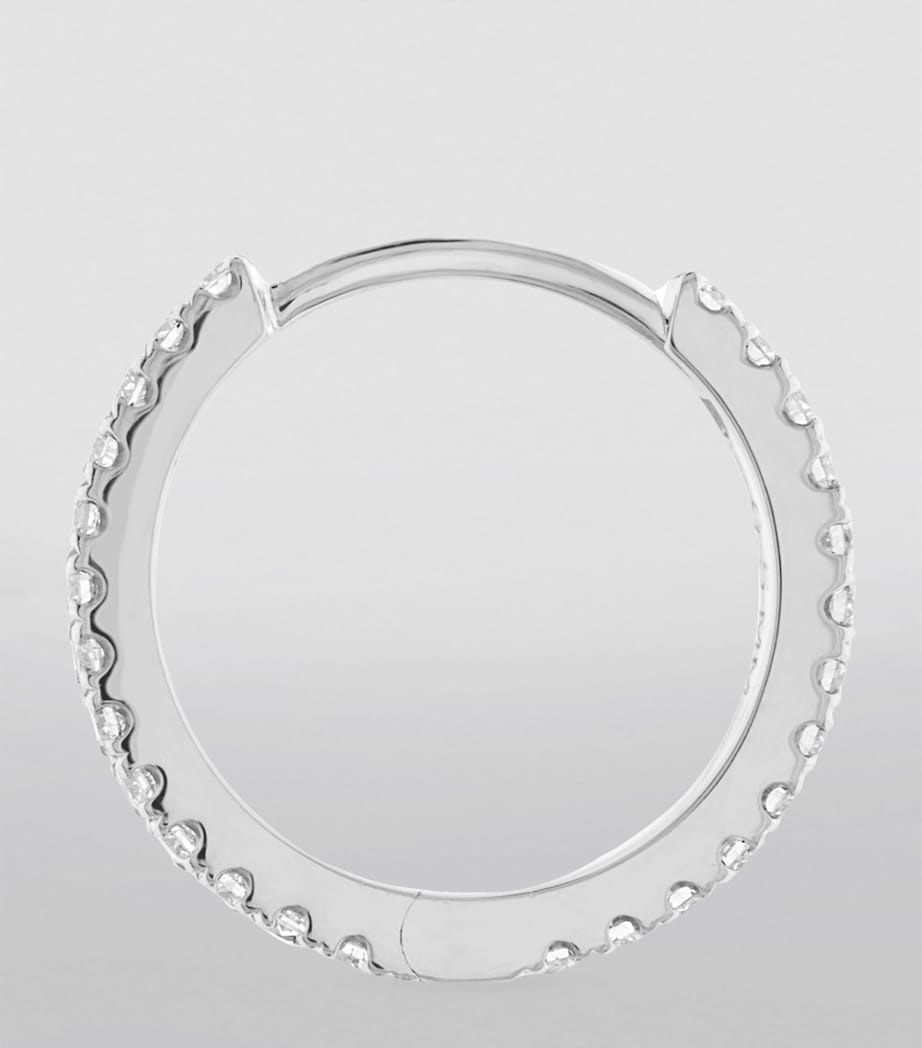 Diamond Eternity Single Hoop Earring (9.5mm) WHITE GOLD Image 3