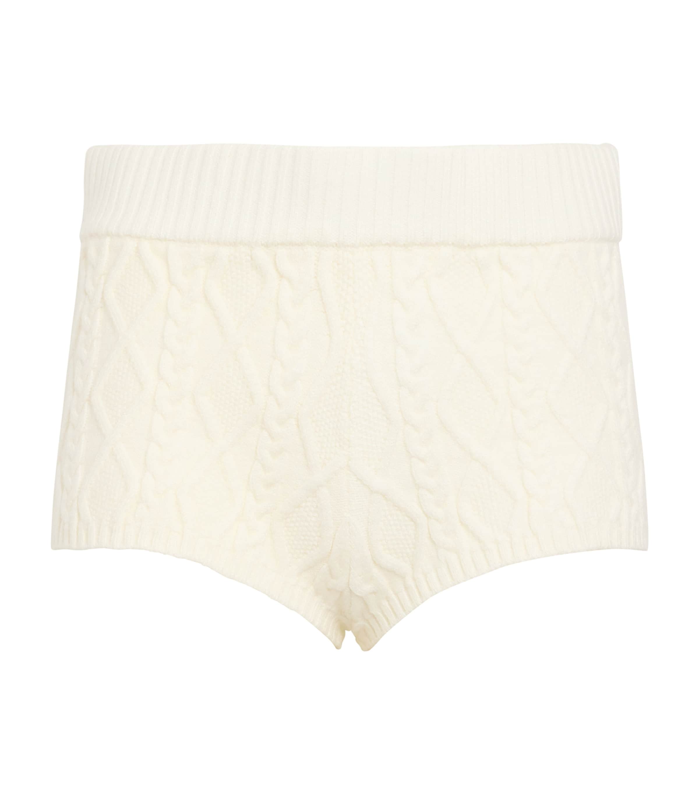 Skims Cable-knit Shorts In Neutral