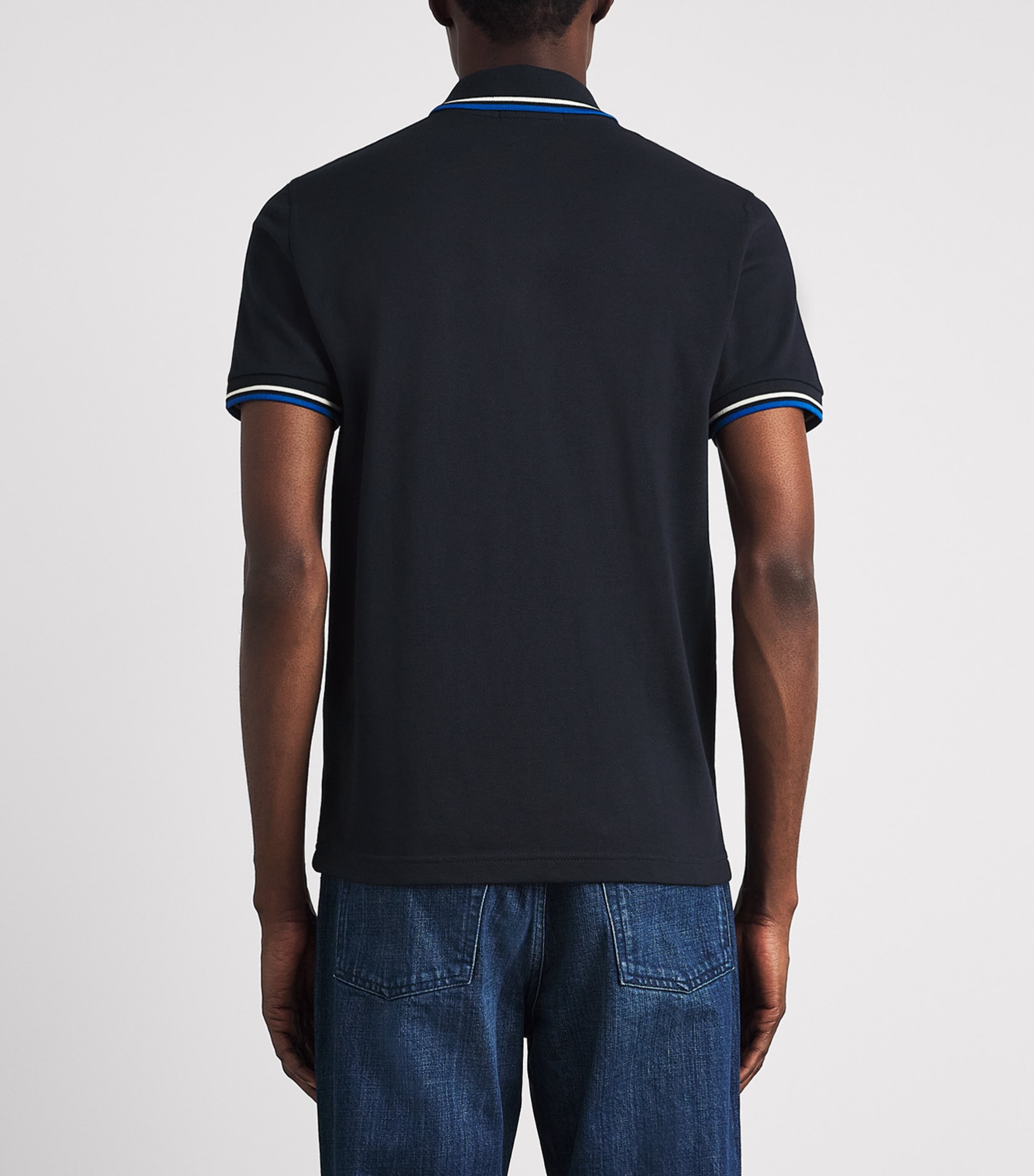 Fred Perry Mens Cotton Twin Tipped Polo Shirt Nvy/trmlwt/icblu Image 5