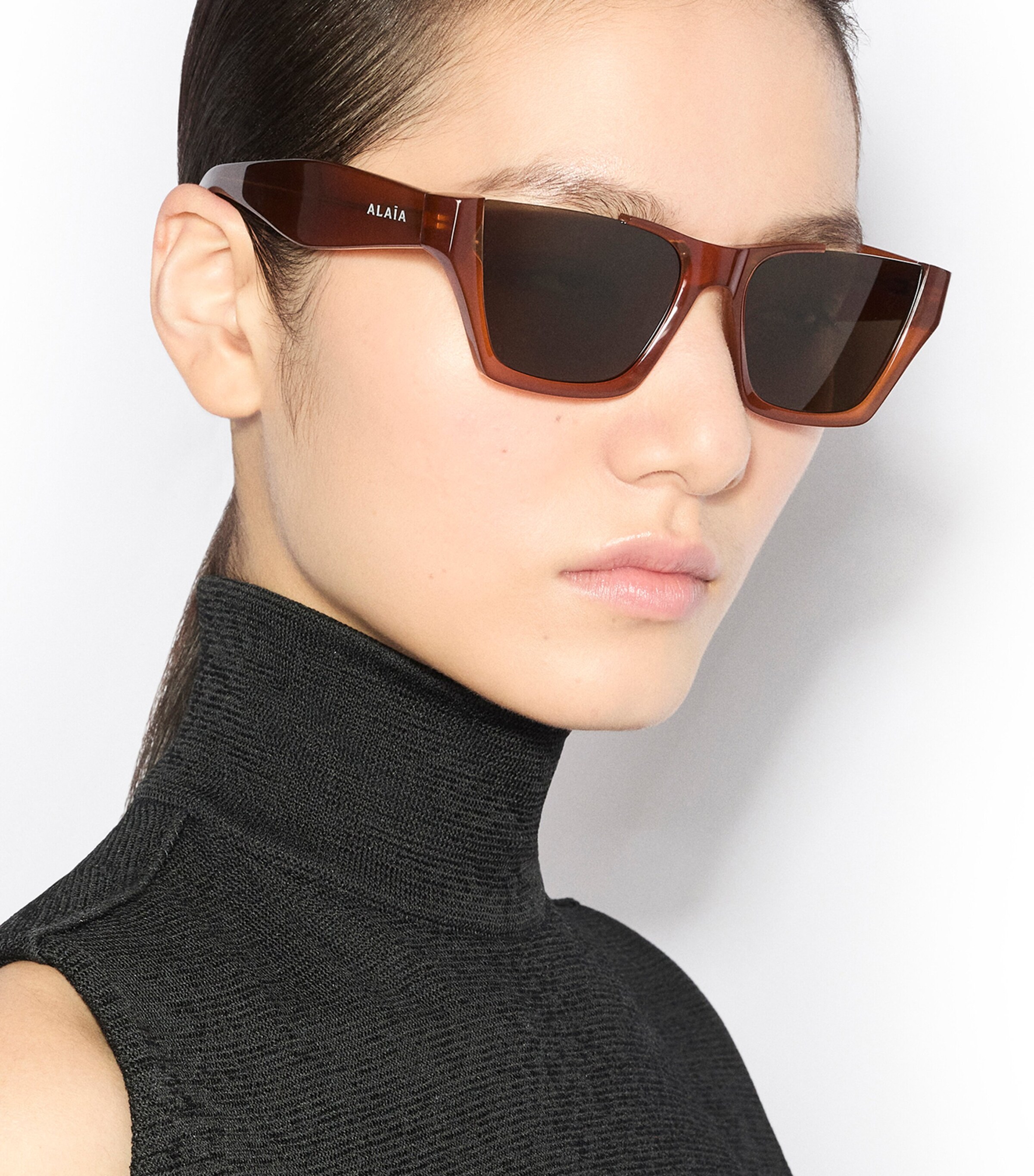 Alaïa Acetate Square Sunglasses Marron/caramel Image 2