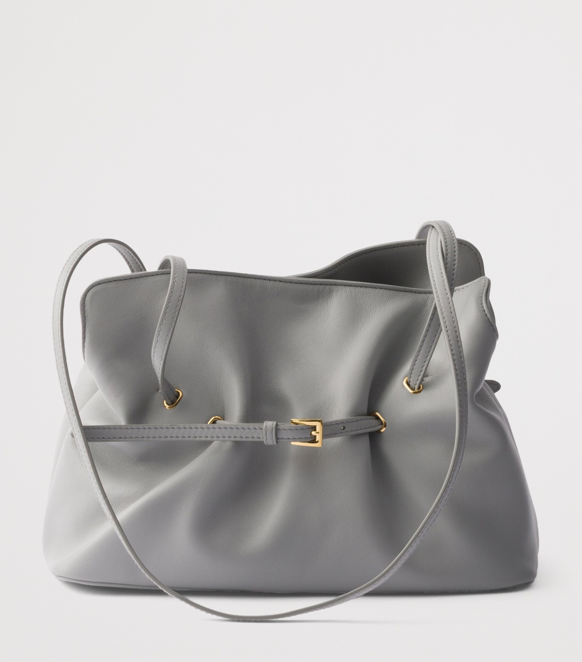 Prada Grey Small Leather Dada Shoulder Bag | Harrods FR
