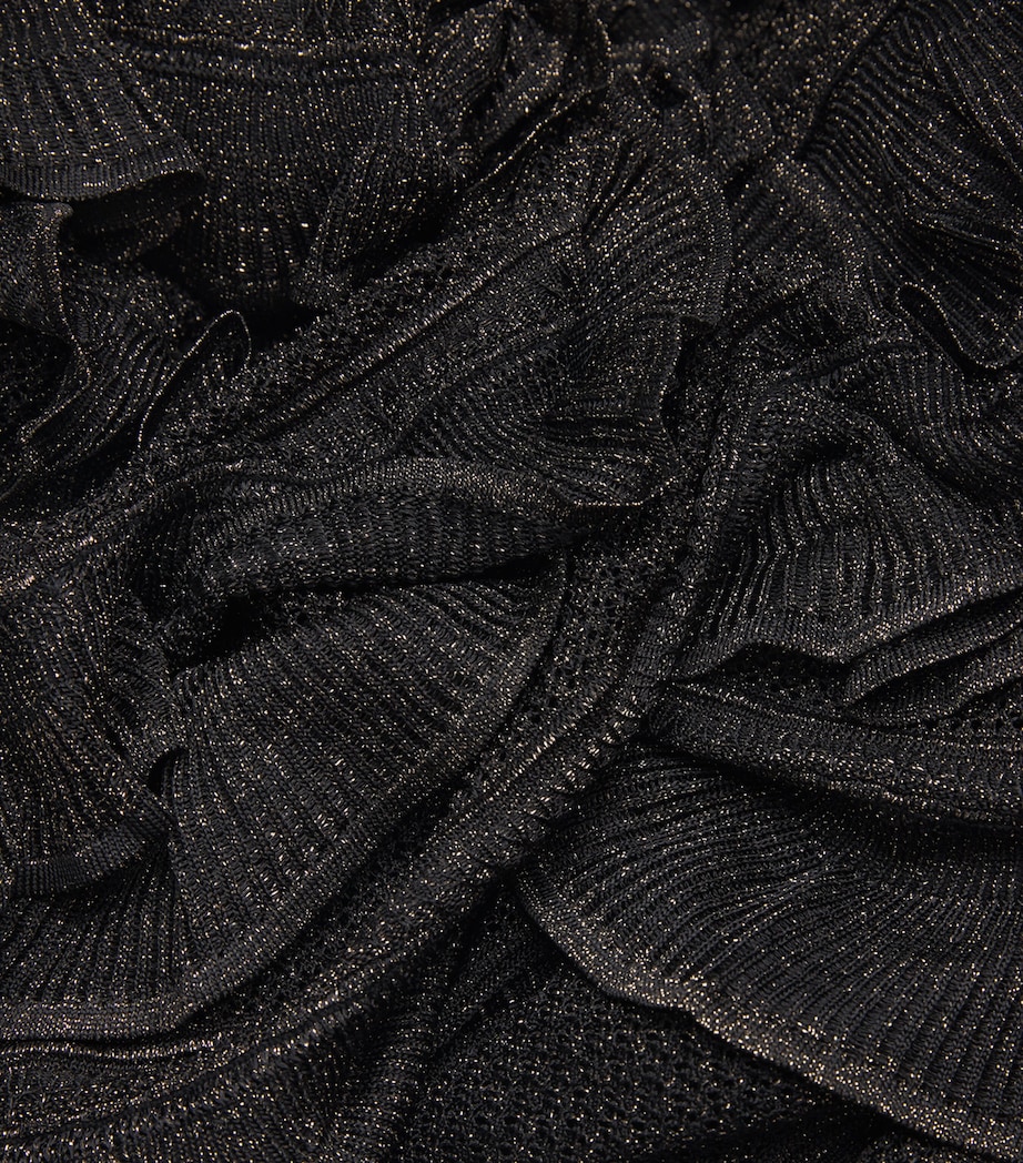 Frilled Rebellion Midi Skirt MTBK METALLIC BLACK Image 5