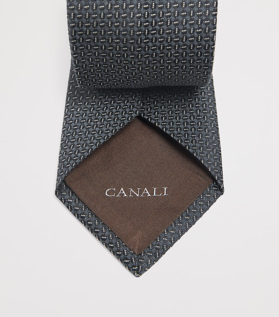 Canali Silk-Wool Jacquard Tie Image 3