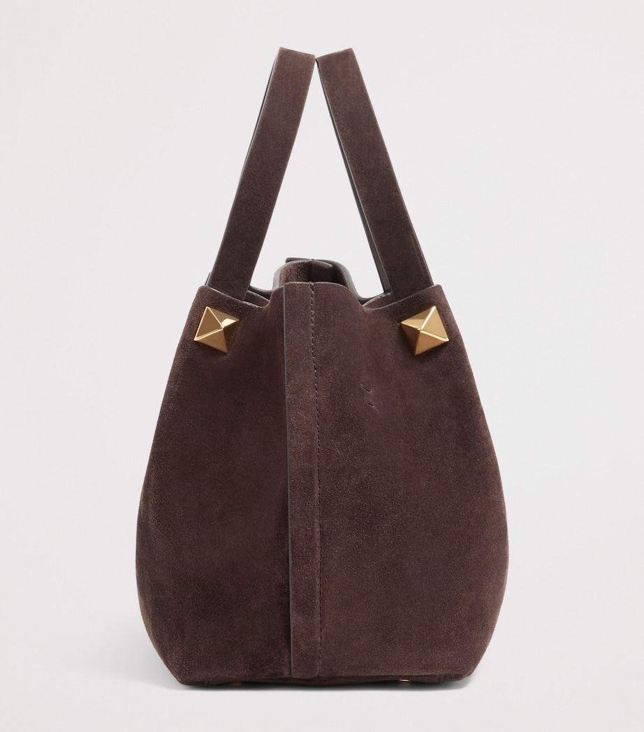 Valentino Garavani Small Suede VLogo Signature Tote Bag Image 3