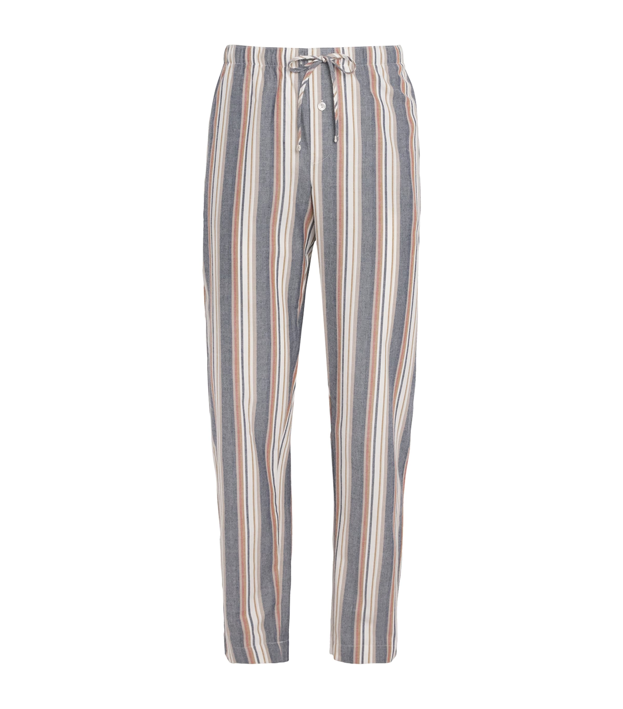 Cotton Stripe Cosy Comfort Lounge Trousers 3043 REDWOOD STRIPE Image 1