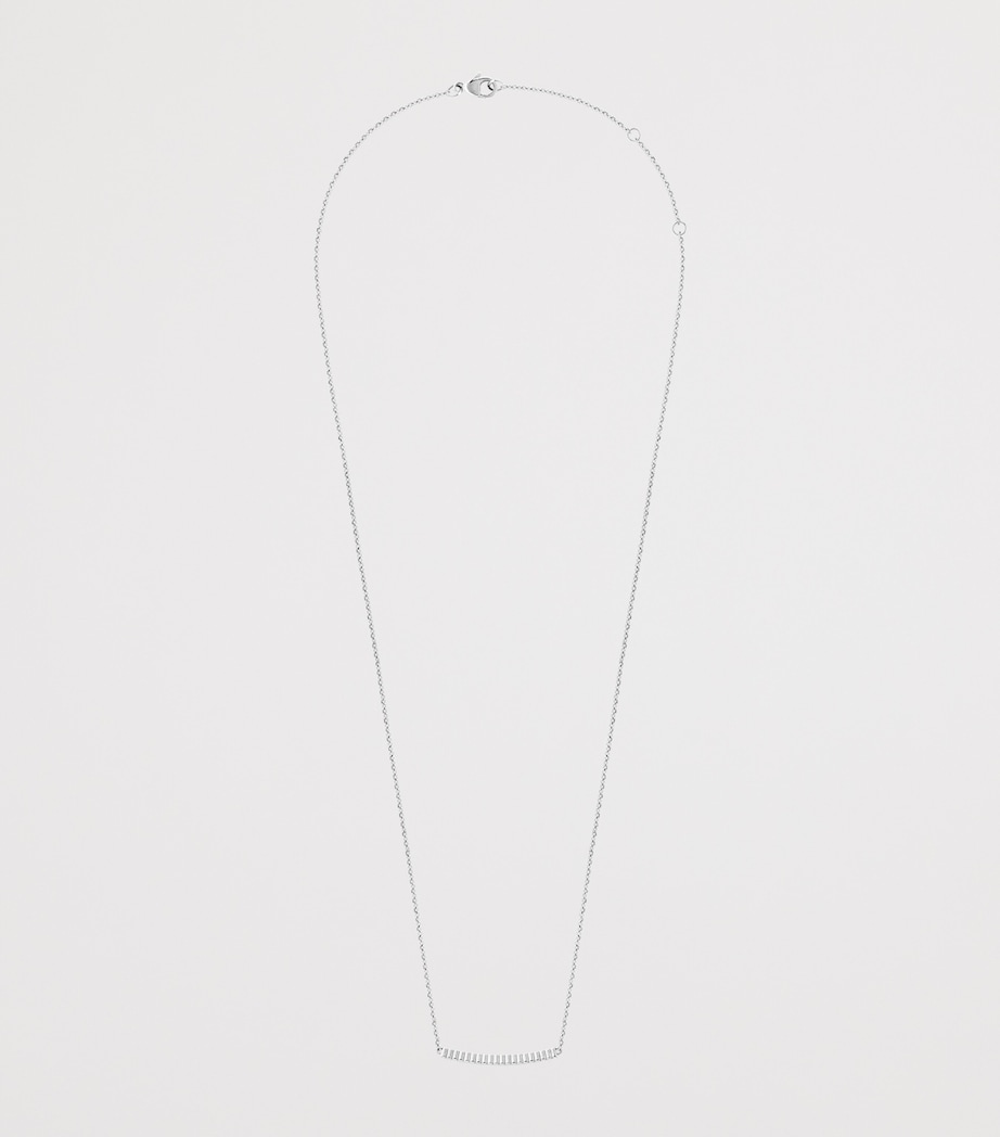 White Gold Quatre Grosgrain Pendant Necklace WHITE GOLD Image 2