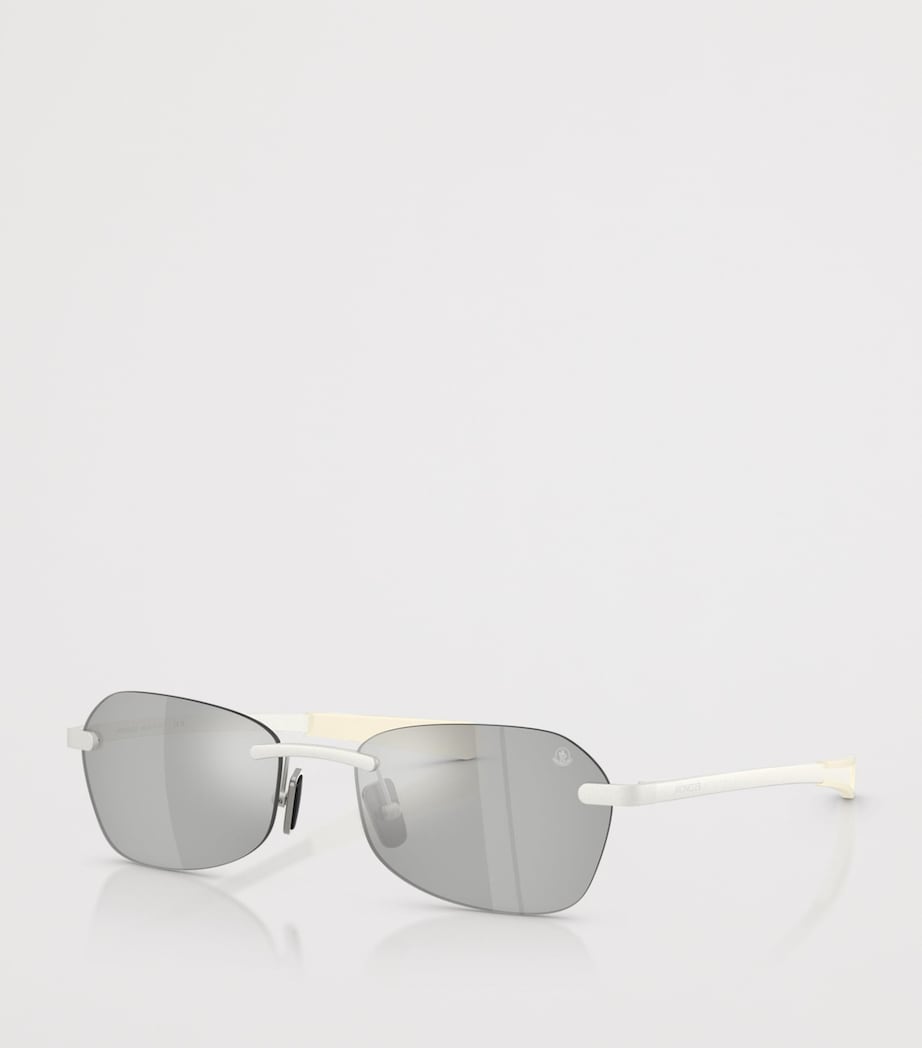 Moncler Orris Irregular Rectangle Sunglasses Silver Image 2