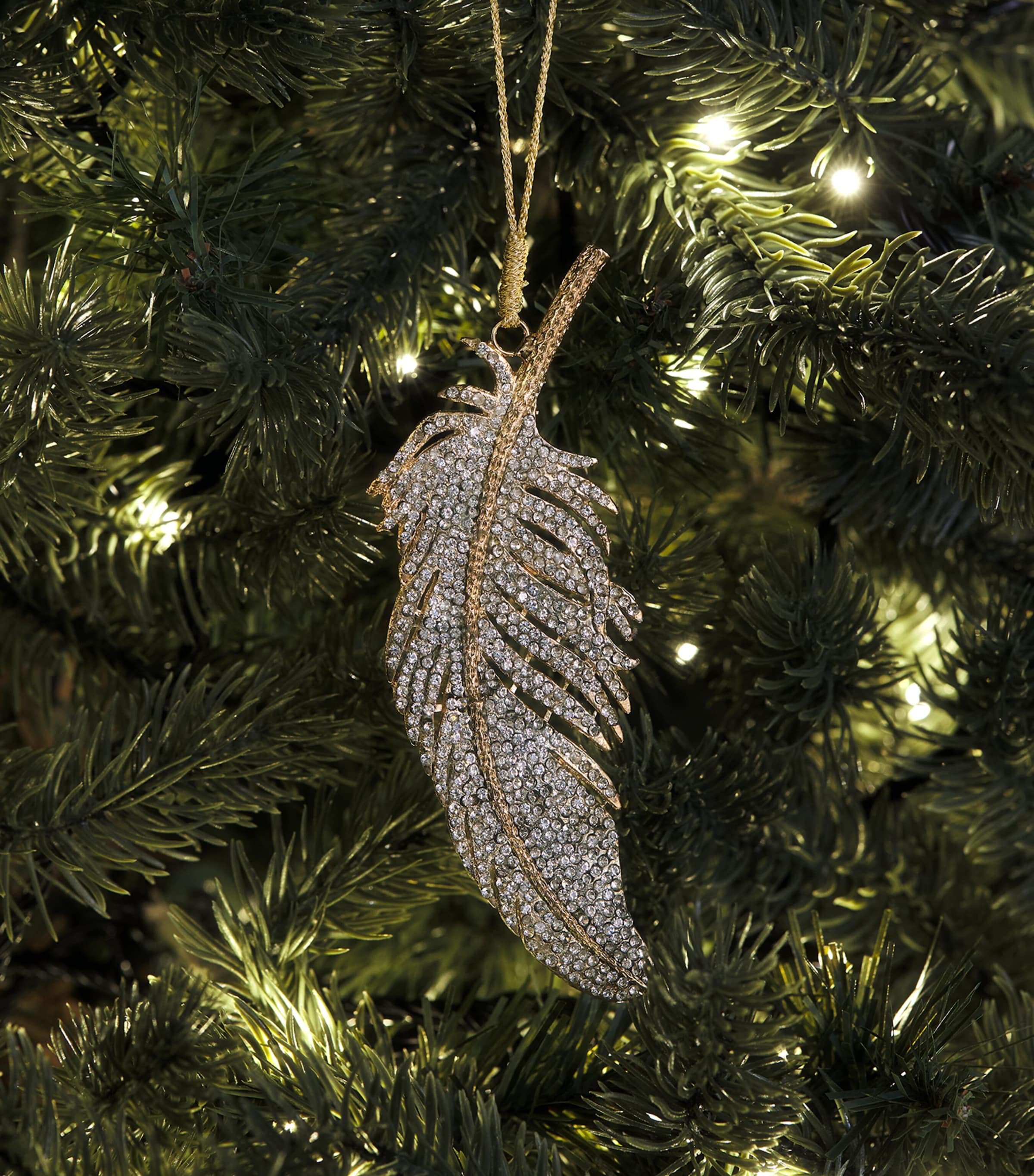 Tinker Tailor Crystal-Embellished Feather Tree Decoration Gold & Silver Image 3