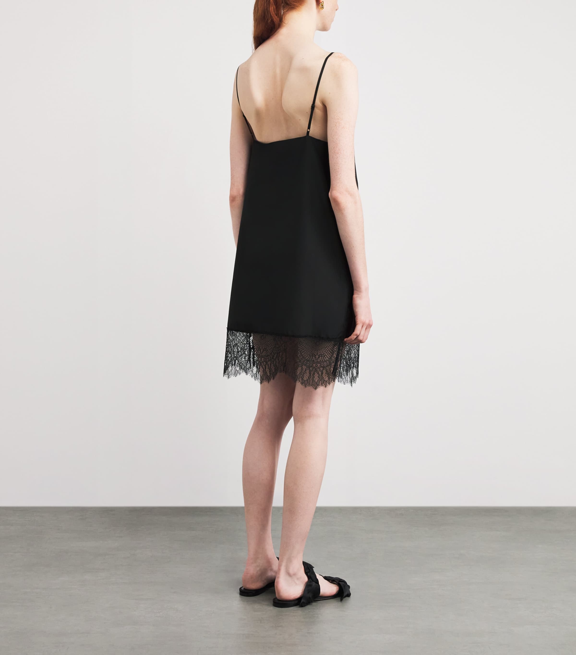 Silk-Cotton Lira Mini Dress DBLK BLACK Image 3