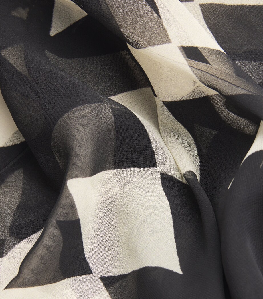 Georgette Printed Rapsodia Trousers BLACK /ECRU Image 5