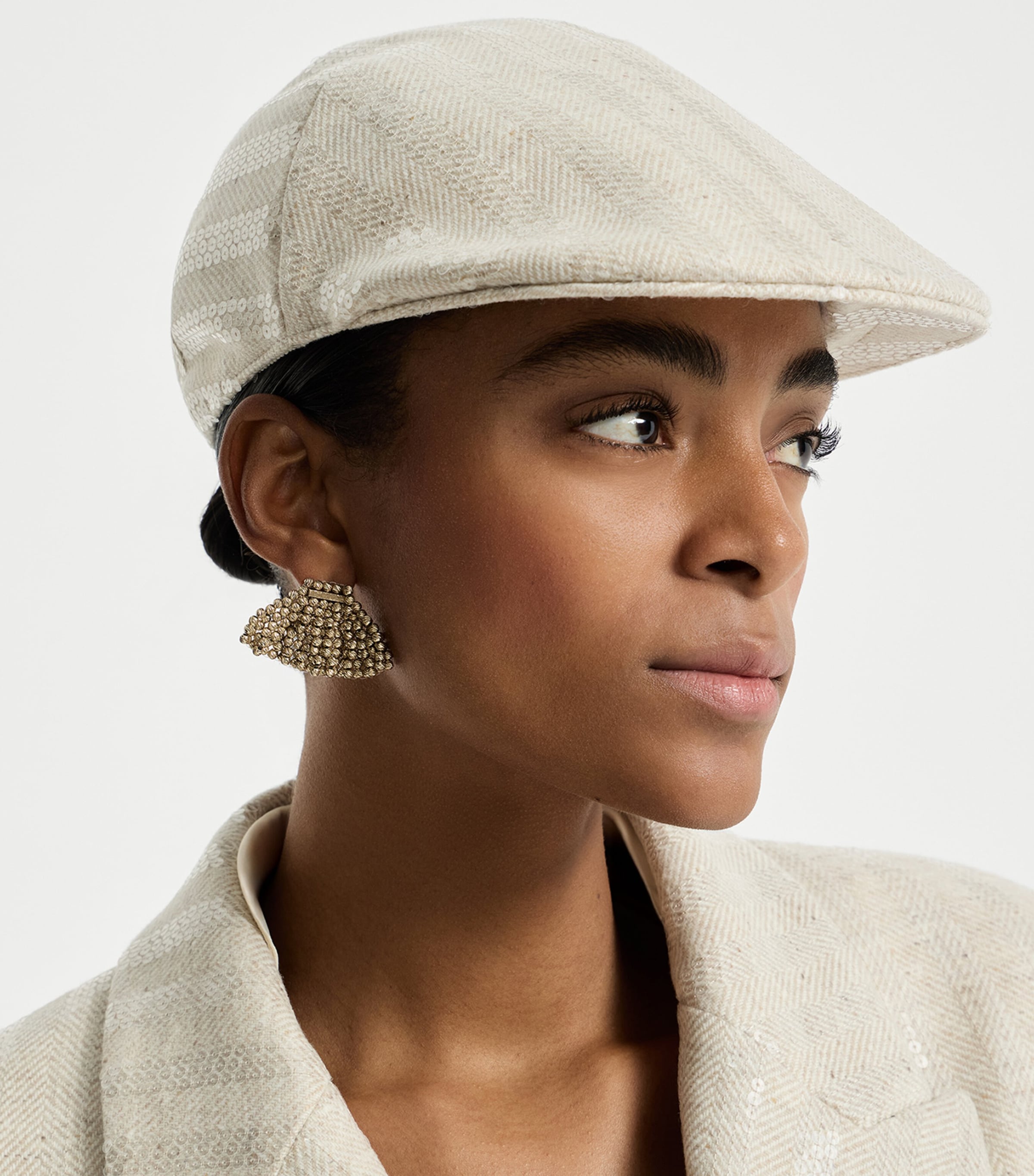 Wool-Cashmere Embellished Flat Cap C810 Image 2