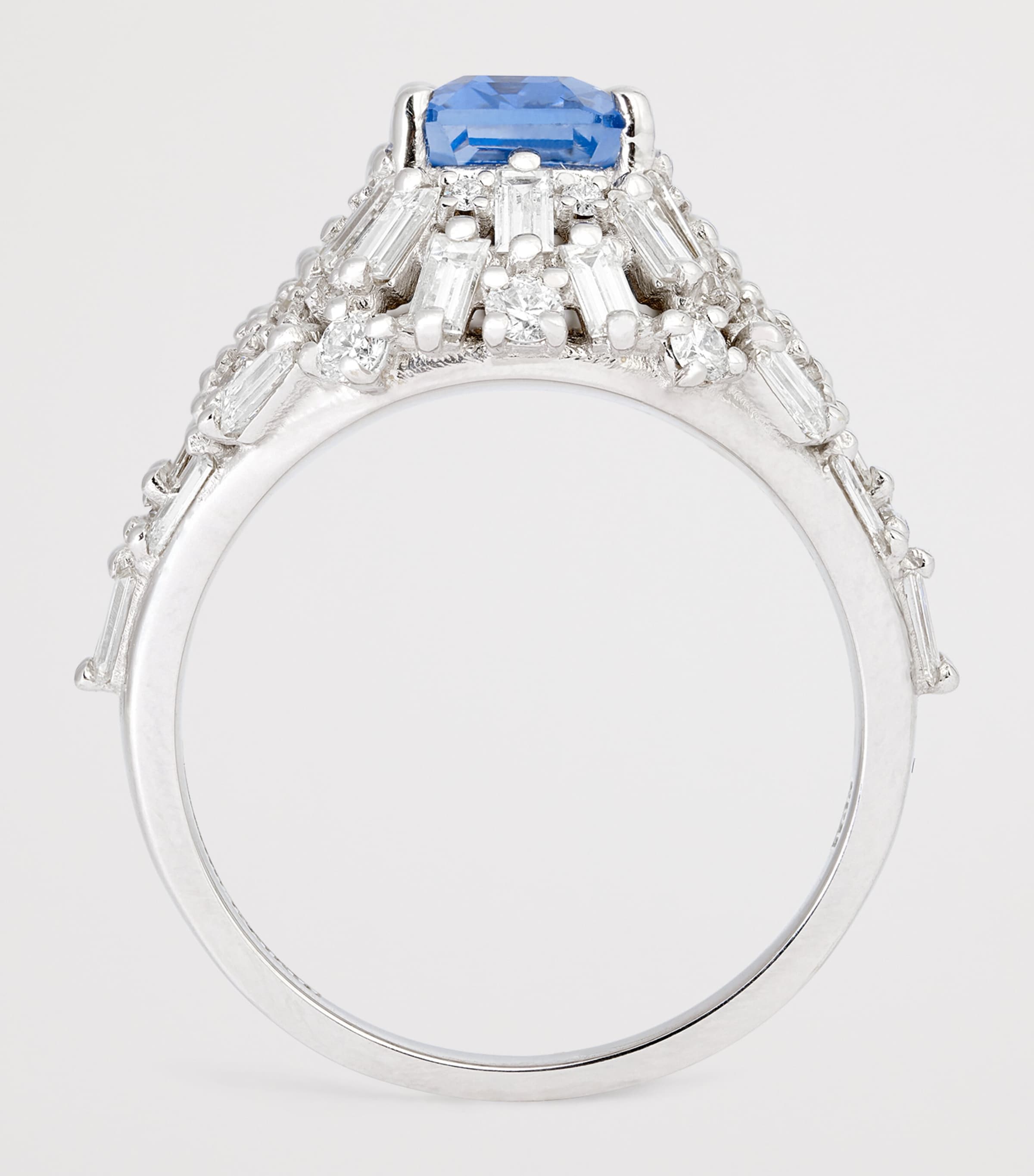 White Gold, Diamond and Sapphire Lion's Mane One Of A Kind Ring (Size 6.75) 18K WG/BS Image 3