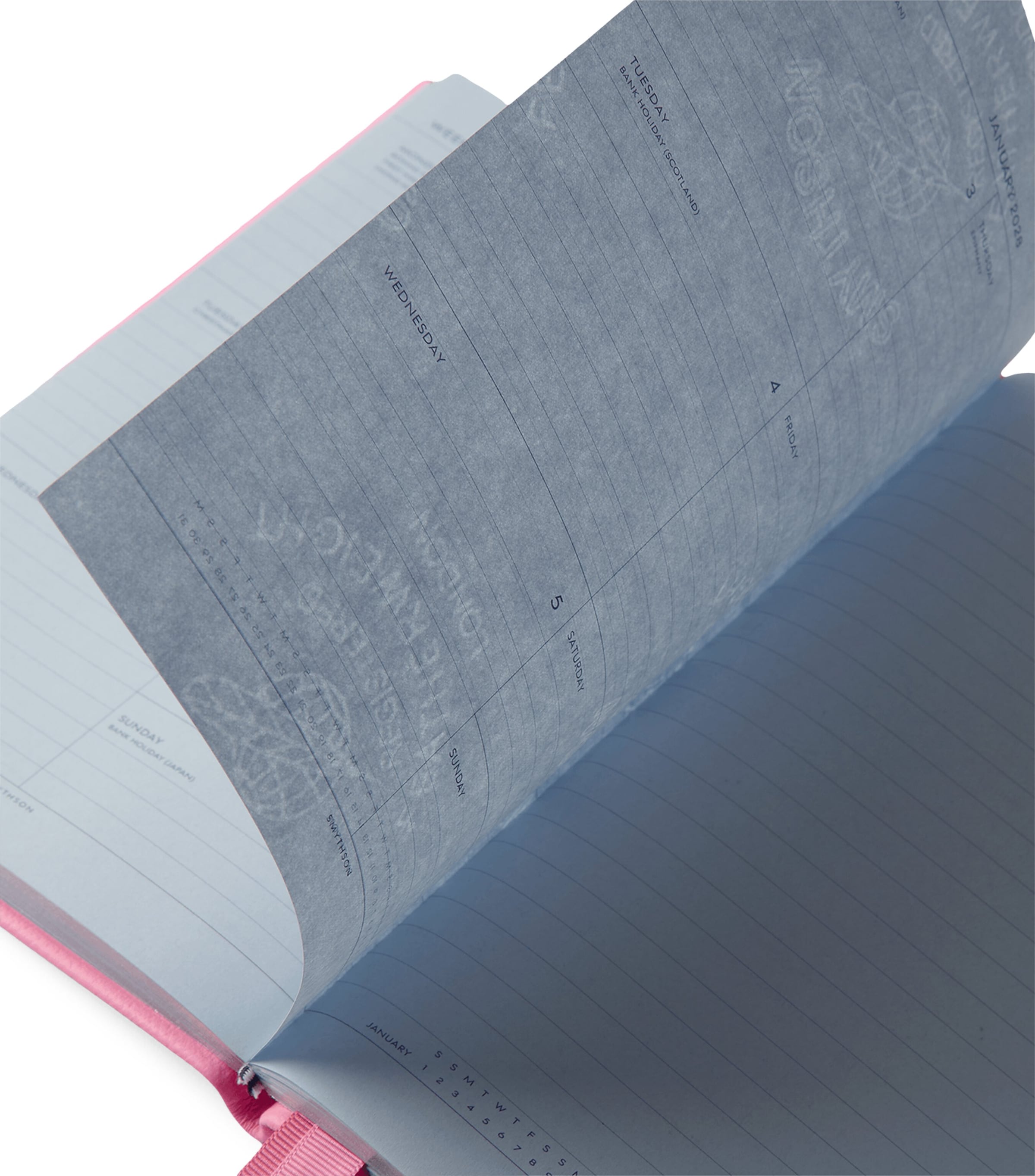 Smythson Leather Soho Weekly Diary 2027 Flamingo Image 3