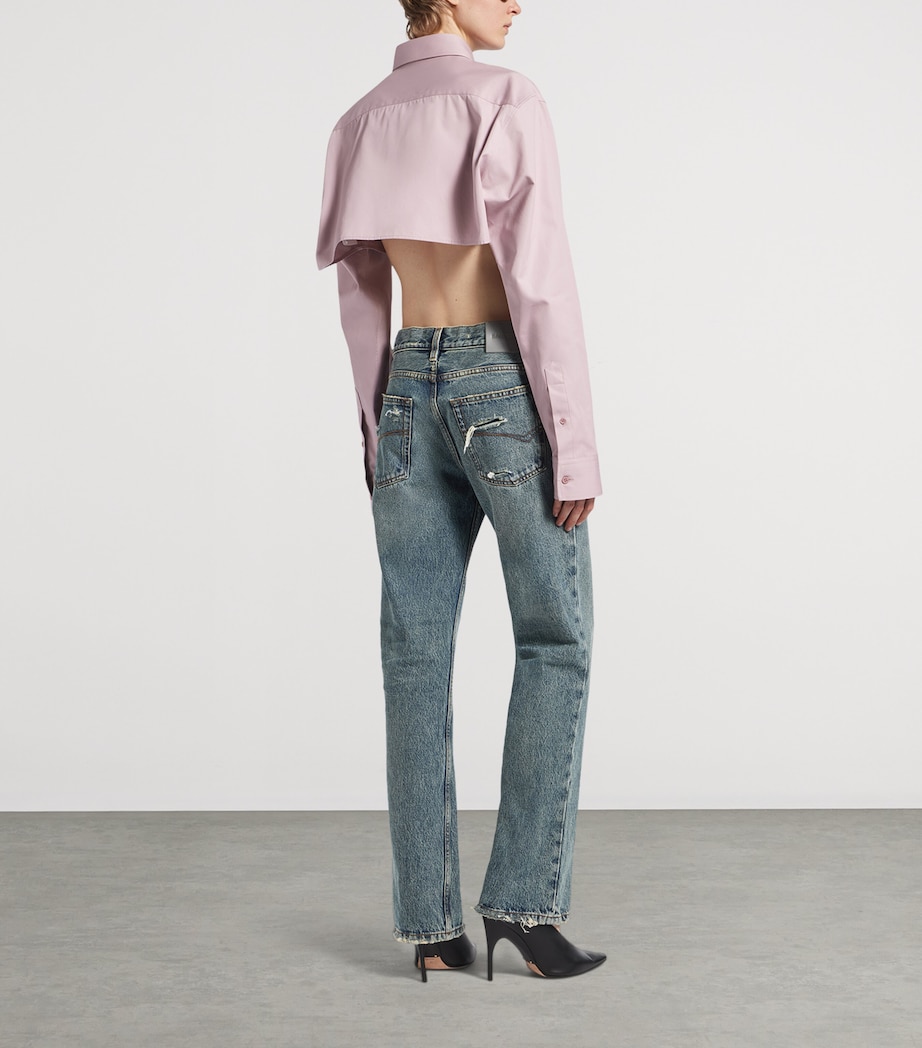 Balenciaga Womens Straight-Leg Mid-Rise Jeans Image 3