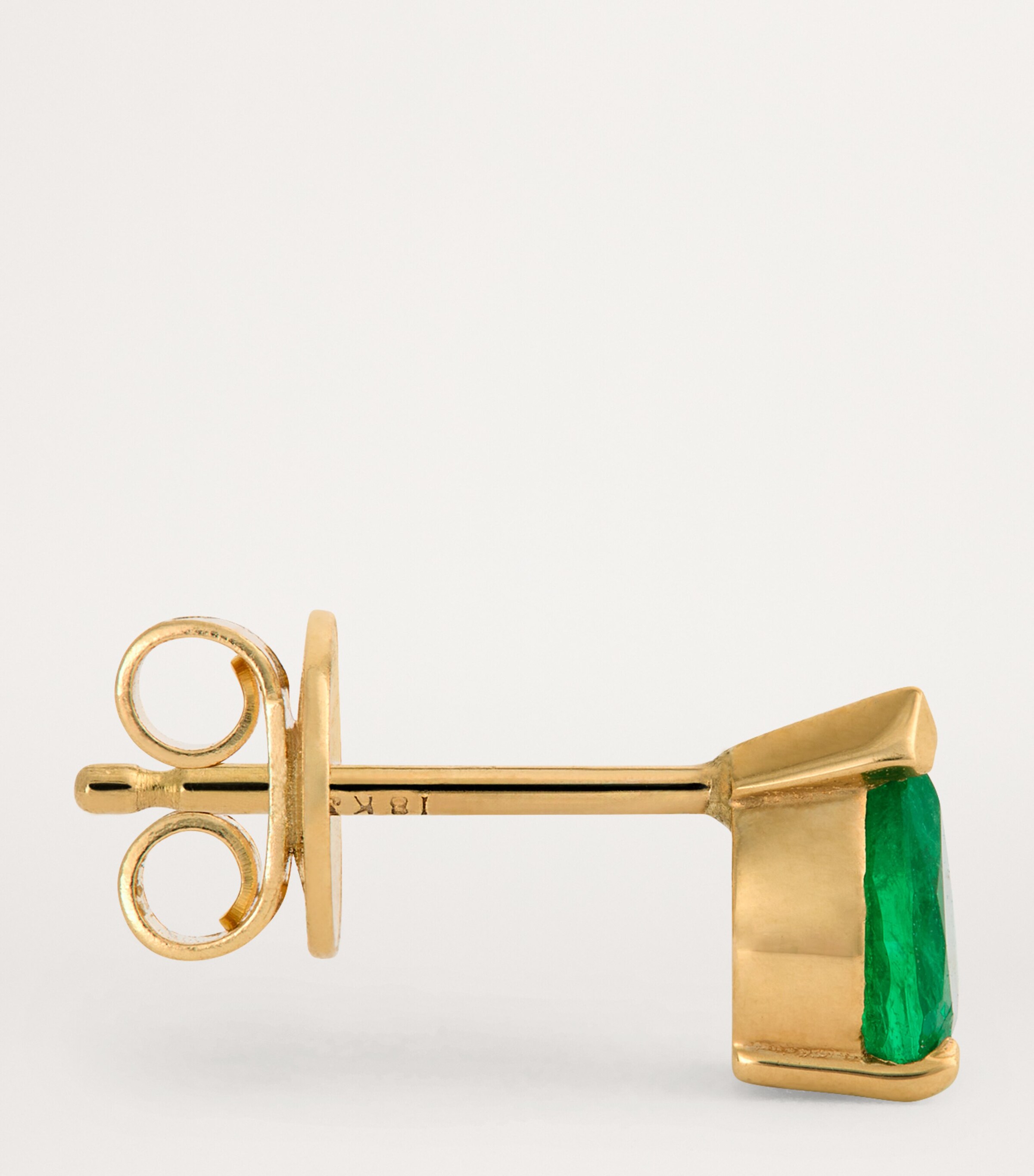Yellow Gold and Emerald Stud Earrings YELLOW GOLD Image 4