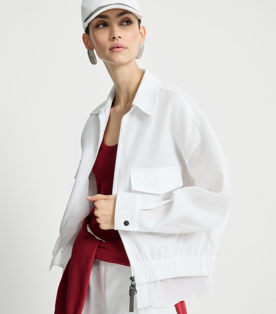 Brunello Cucinelli Womens Cotton Zip-Up Jacket Image 2