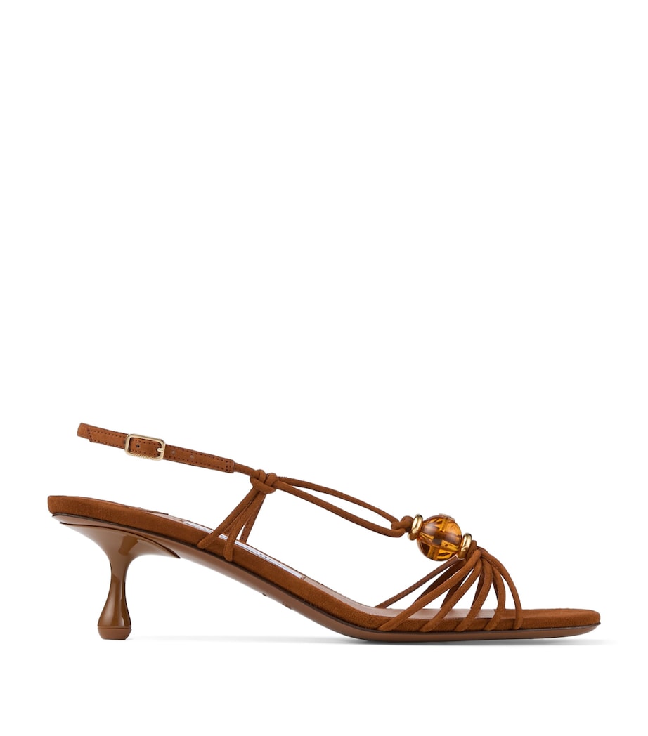 Jimmy Choo Lova 50 Suede Heeled Sandals Tan Mix Image 1